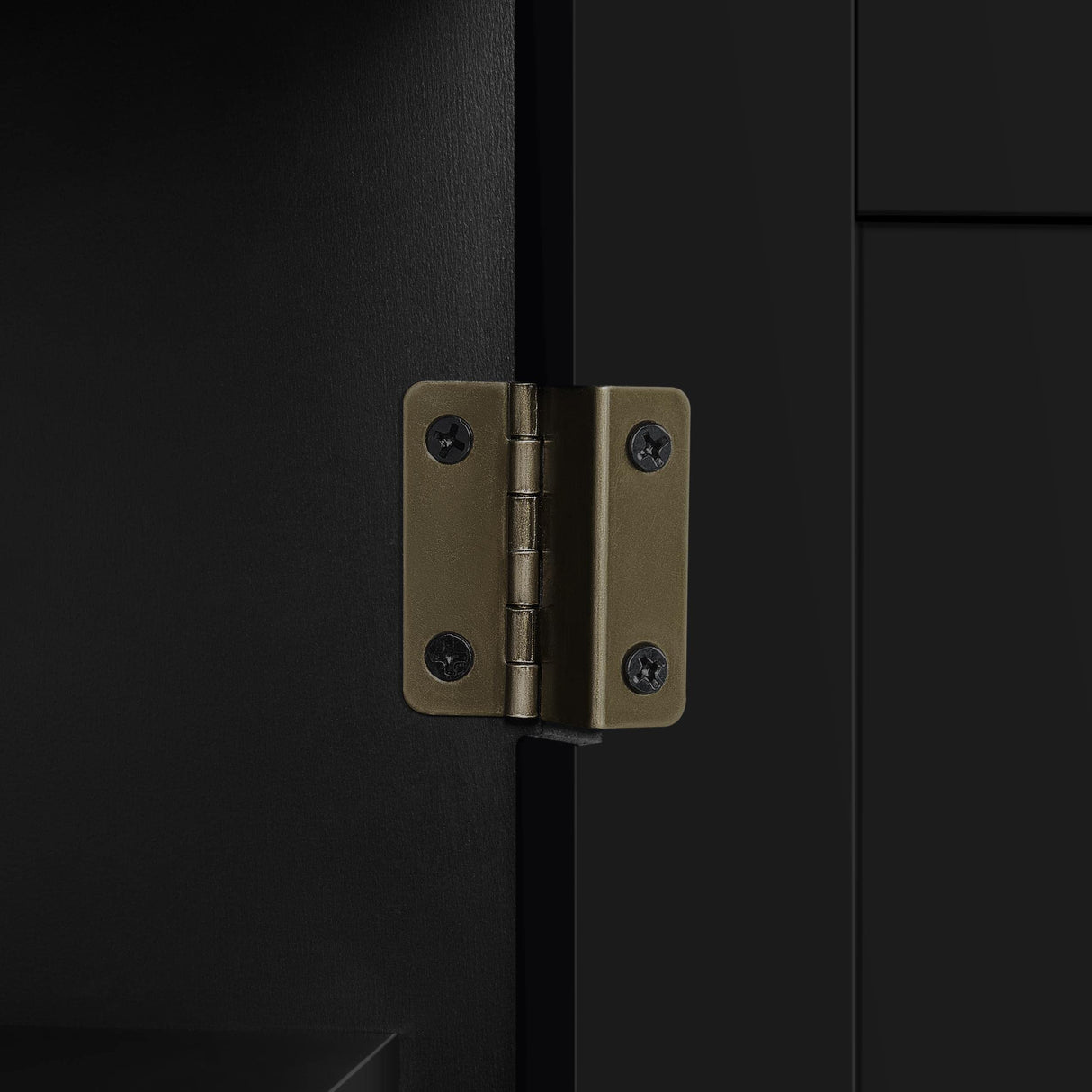 Topeakmart Wood Shoe Cabinet, Floor Storage Container with 4 Storage Shelves for Entryway Bathroom Living Room, Black Topeakmart