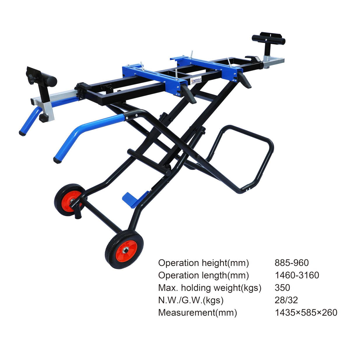 MENIPHIB Folding Portable Tile Saw Stand, miter saw stand with wheels,collapsible and portable, saw stand table, chop saw roller stand, saw horse roller stand, mitre saw stand, Blue, S5250010 MENIPHIB