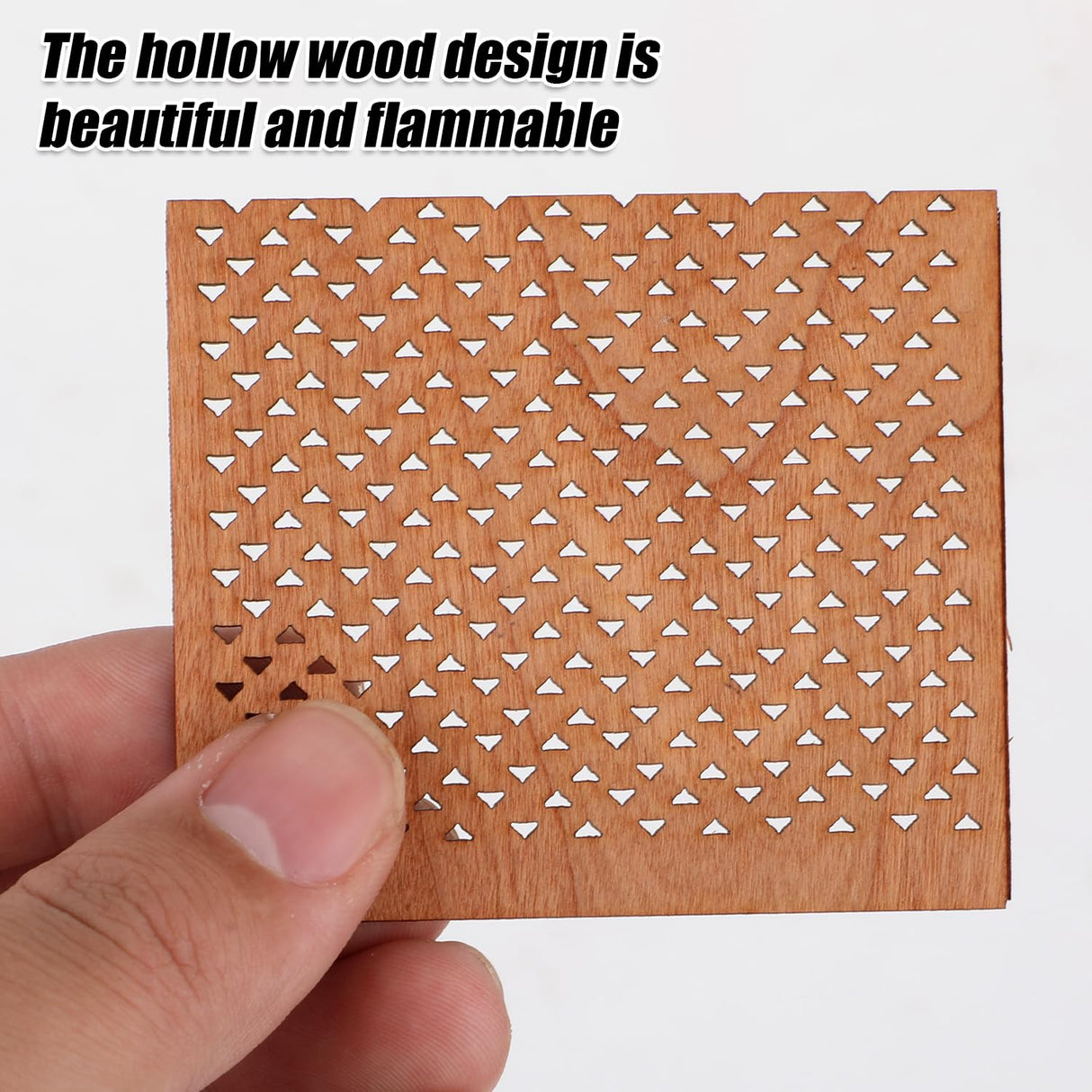 6pcs Wooden Candle Wicks, 2.36x2.76in Premium Wooden Wicks for Candles Making with 12pcs Bases Hollow Triangle Design Wood Candle Wicks Perfect DIY Candlemaking Supplies Gosknor