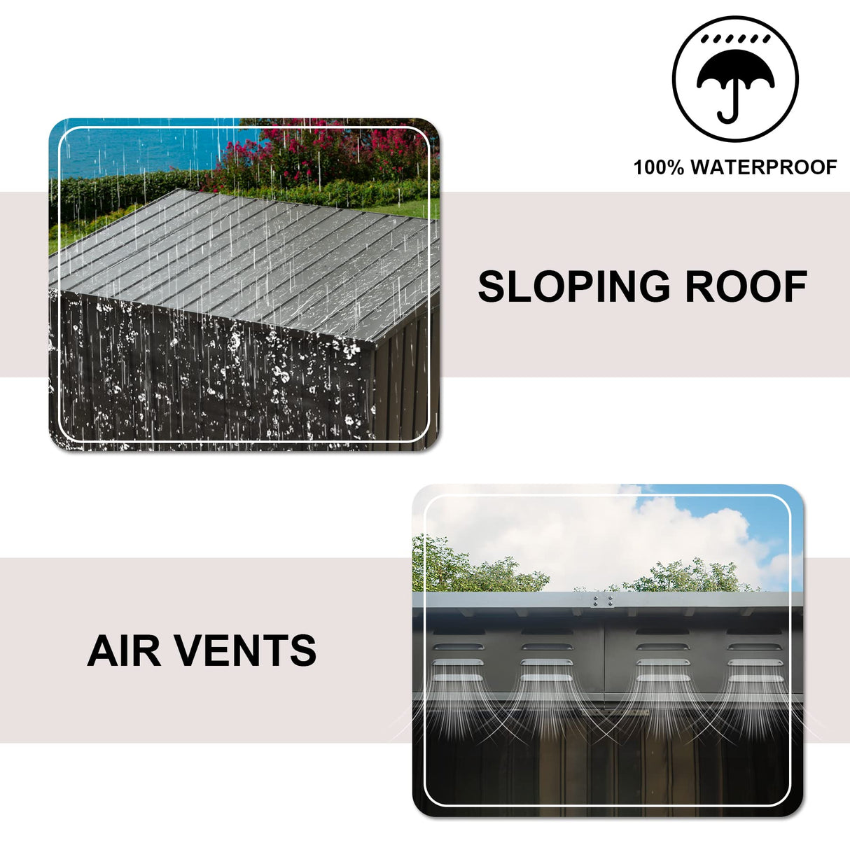 Domi Outdoor Storage Shed 6' x 4', Metal Waterproof Tool Shed Utility Storage House with Double Lockable Doors & Air Vent for Backyard Garden Lawn Patio domi outdoor living