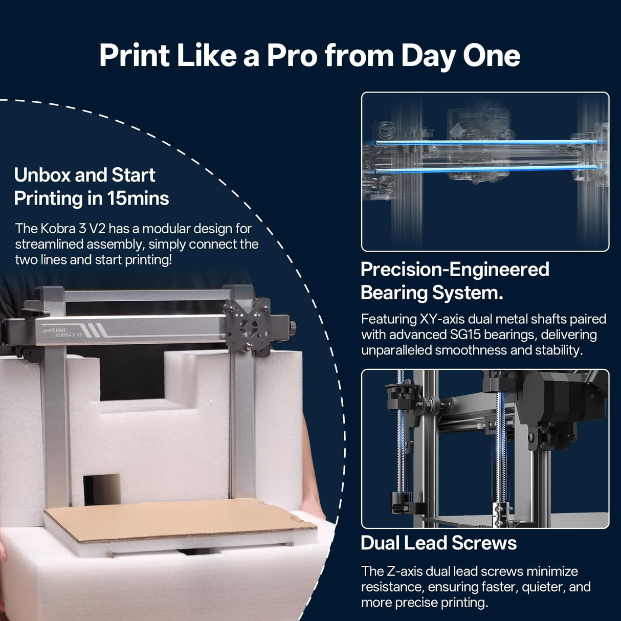 Anycubic Kobra 3 V2 3D Printer Only, New Upgrade AI Cameras Improved Auto-Leveling Max 600mm/s Print Speed Details Better, Multicolor 3D Printing Need with Additional ACE Pro 10.0'' x 10.0'' x 10.2'' ANYCUBIC