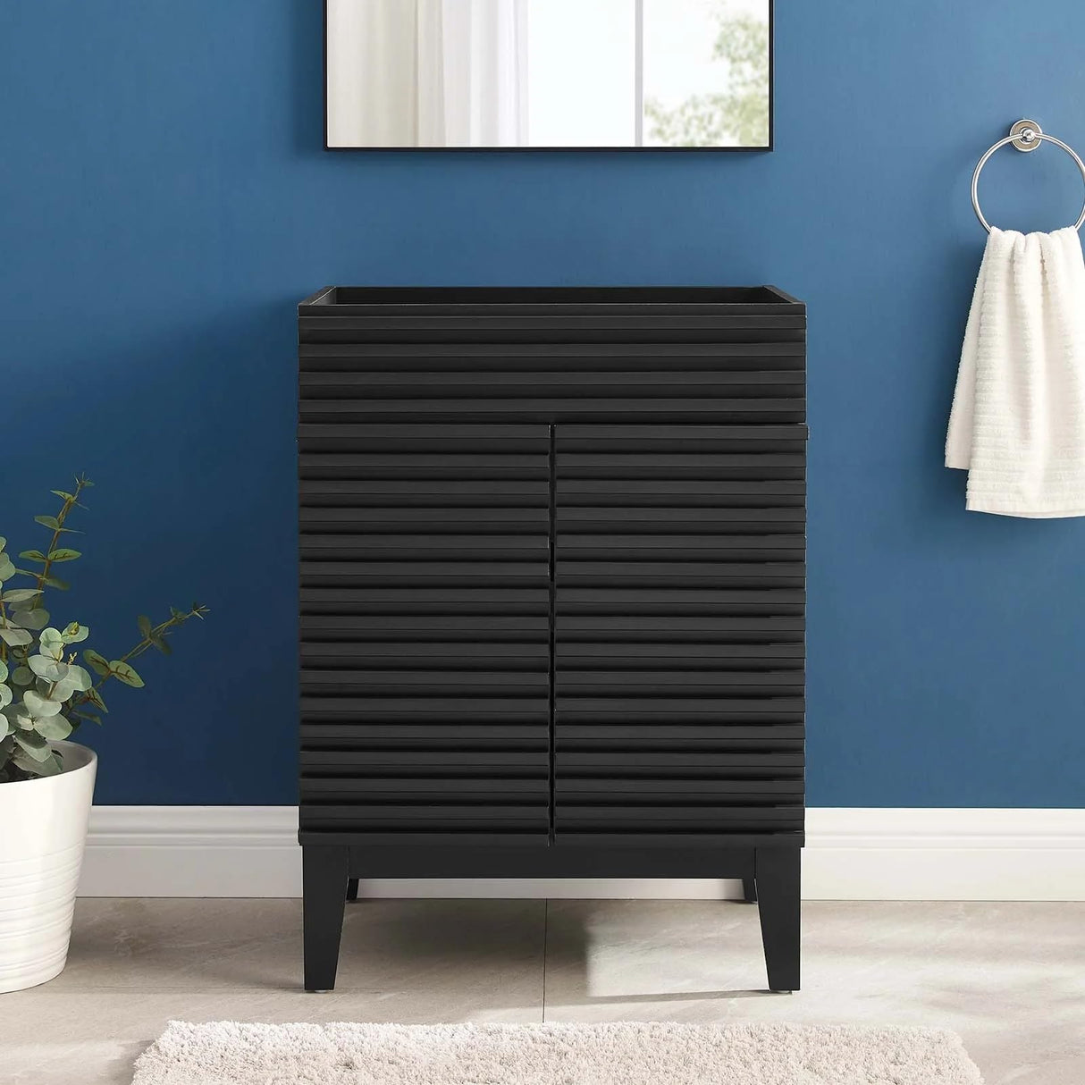 Modway Render Bathroom Vanity Cabinet in Black - Sink Basin Not Included Modway