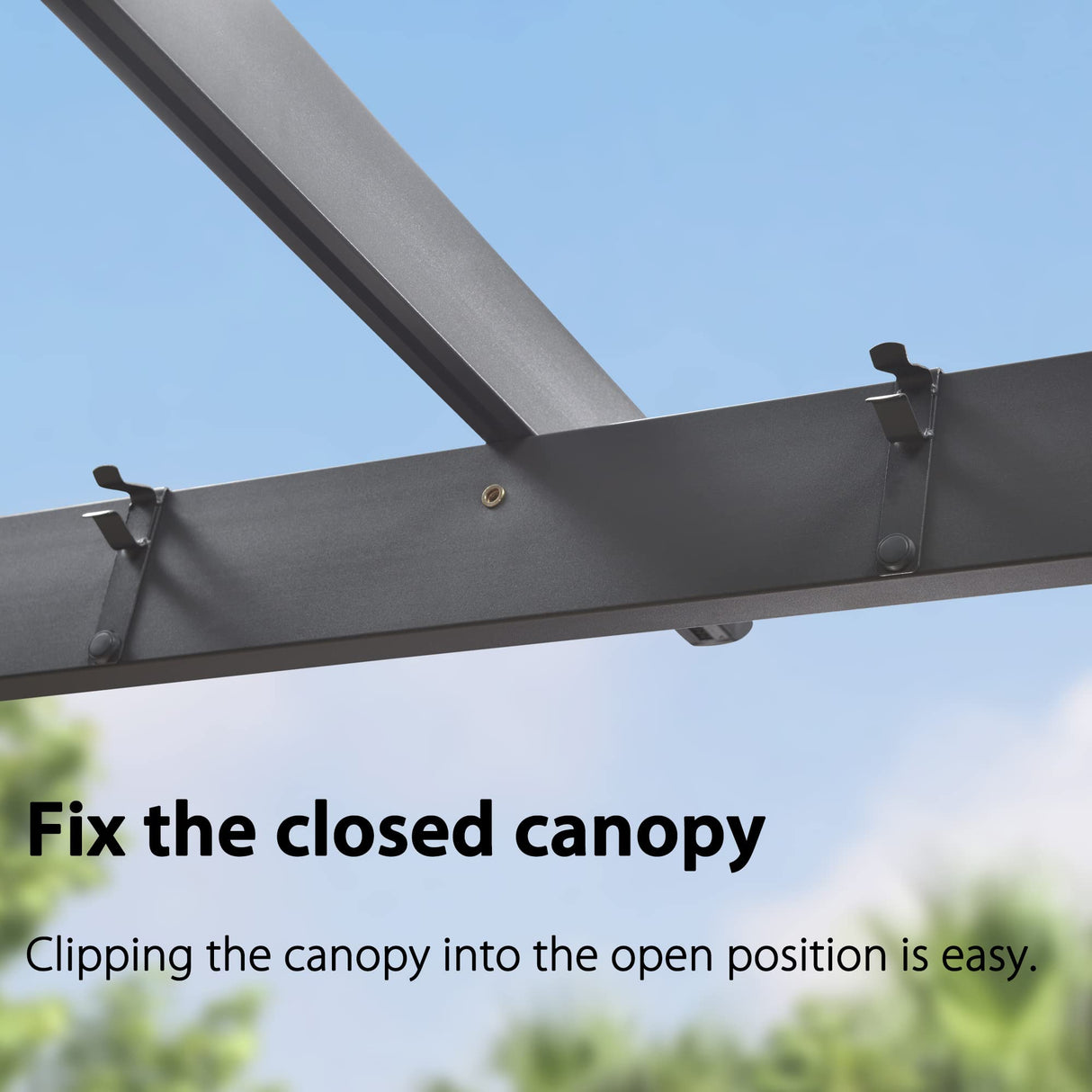 PURPLE LEAF 10' X 13' Outdoor Retractable Pergola with Sun Shade Canopy Patio Metal Shelter for Porch Garden Beach Pavilion Grill Gazebo Modern Yard Grape Trellis Pergola, Gray PURPLE LEAF