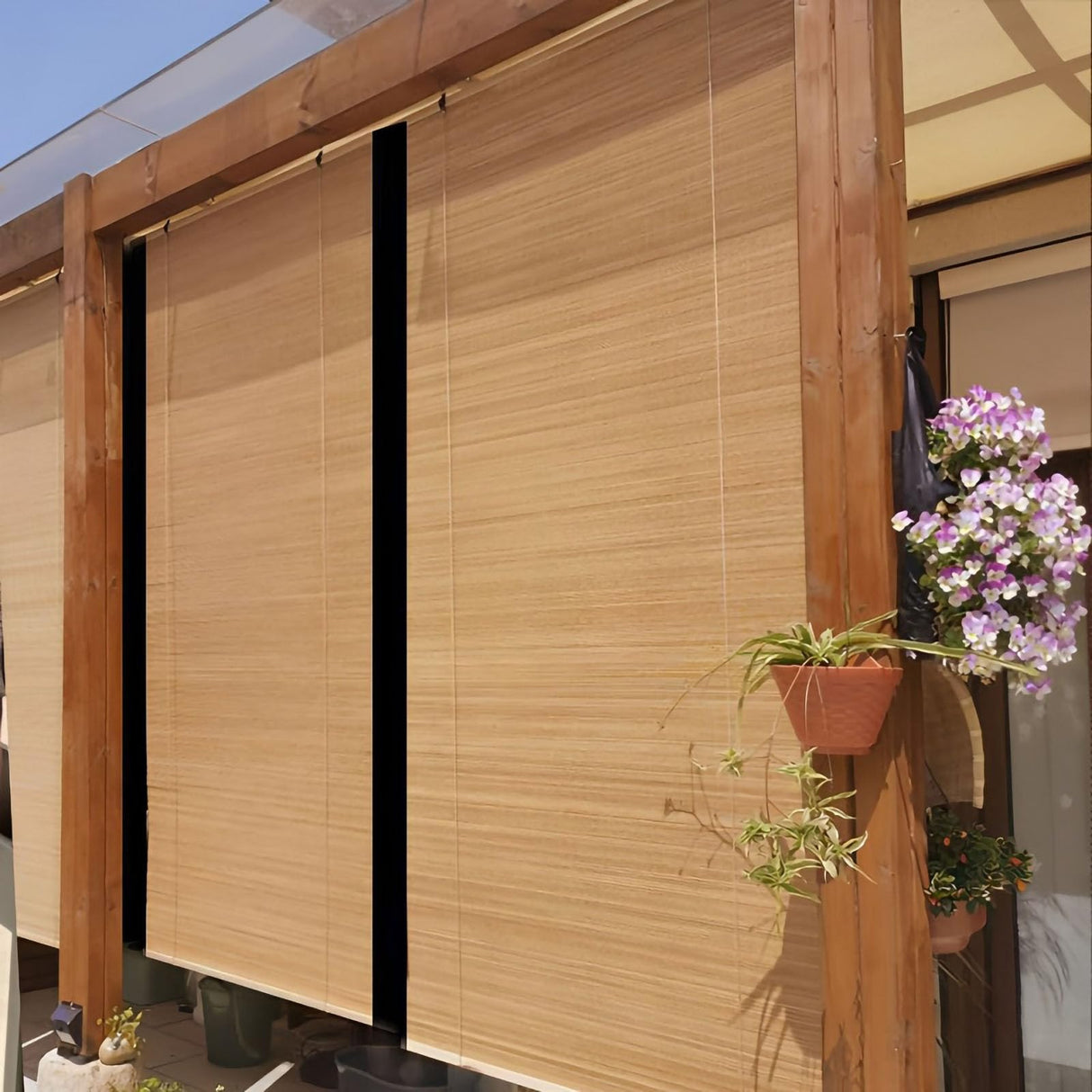 Handwoven Bamboo Blinds for Indoor/Outdoor - Easy to Install, Customised Shades for Patios and Porches JSLJJBD