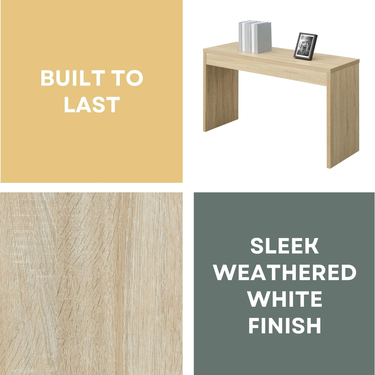 Convenience Concepts Northfield Console Table 48" - Modern Living Room Sofa Table, Contemporary Entryway Hall Table, Foyer Display Table, Weathered White Convenience Concepts