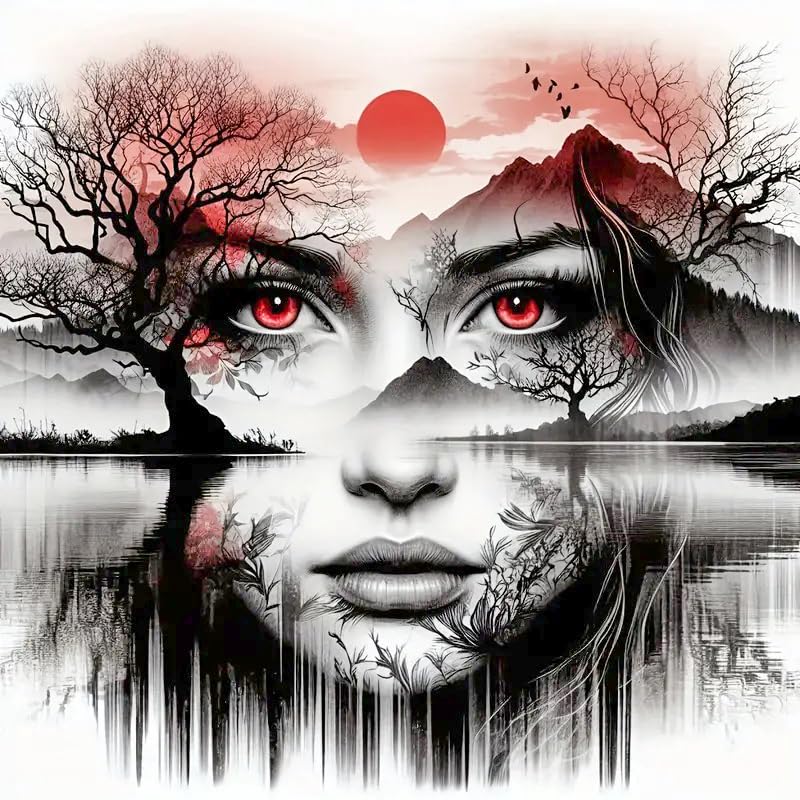 MXZCZX 5D Sunset Diamond Painting Kits for Adults Beginners,Mountain Diamond Art Kit, DIY Sunset Scenery Full Round Drill Paint with Diamond Pictures Gem Art, Home Wall Decor 14x14In MXCFZX