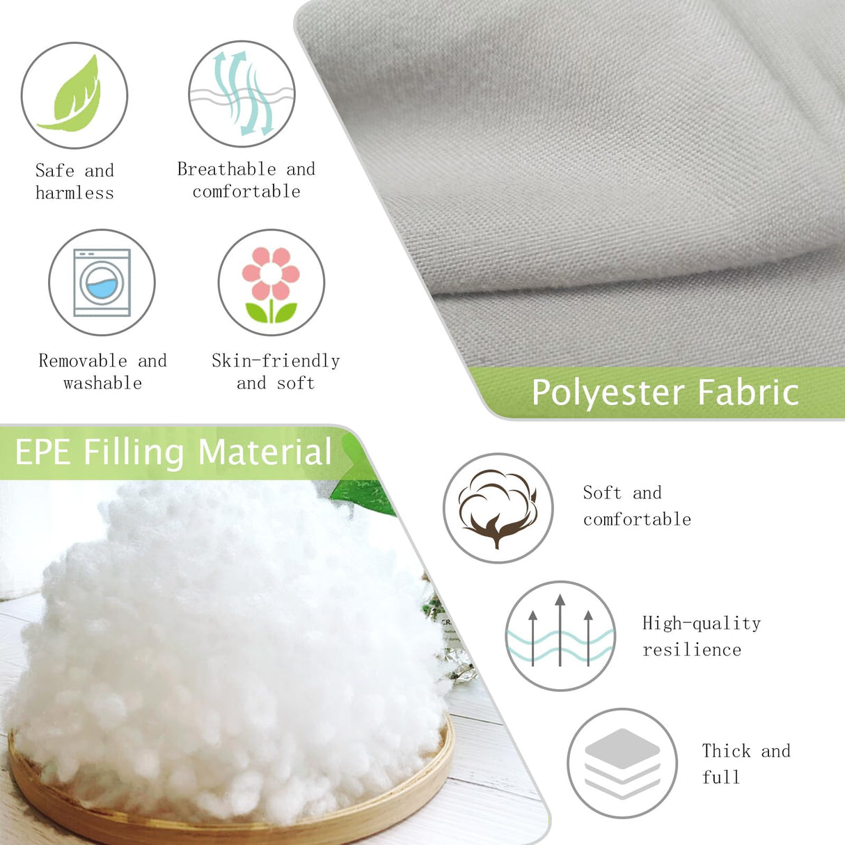 Bextile Papasan Chair Cushion, Papasan Cushion Only, 52 inch Papasan Cushion, Thickened Overstuffed Round Cushion (Gray, 52in) Bextile