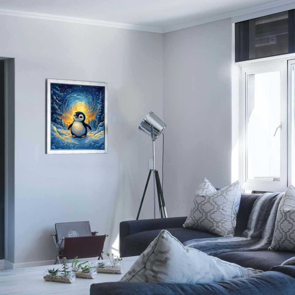 ARNLRDYA Penguin Animals Paint by Numbers for Adults, Starry Sky Paint by Number Kits, Forest Snow Acrylic Painting for Home Decor -Cute Animal(16×20inches, No Frame) ARNLRDYA