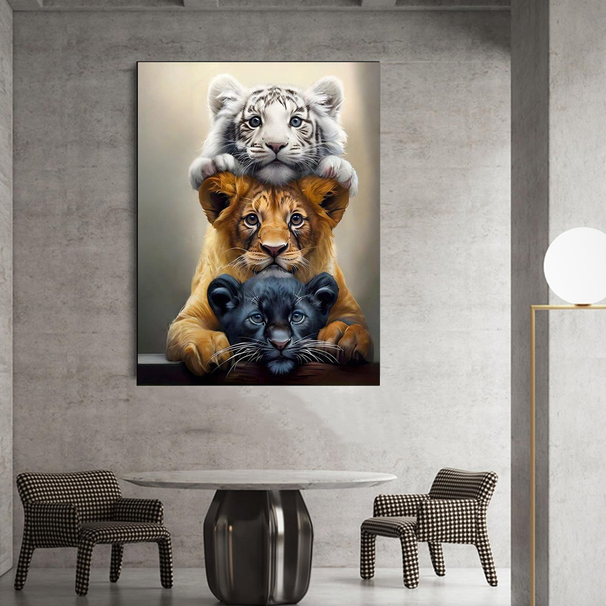 GXGLLPZBY DIY Tiger Animal Diamond Painting Kits, 5D Diamond Art for Beginners Adults, Round Full Drill Diamond dot Art Kits,Gem Art for Adults Home Wall Decor 11.8x15.8in GXGLLPZBY