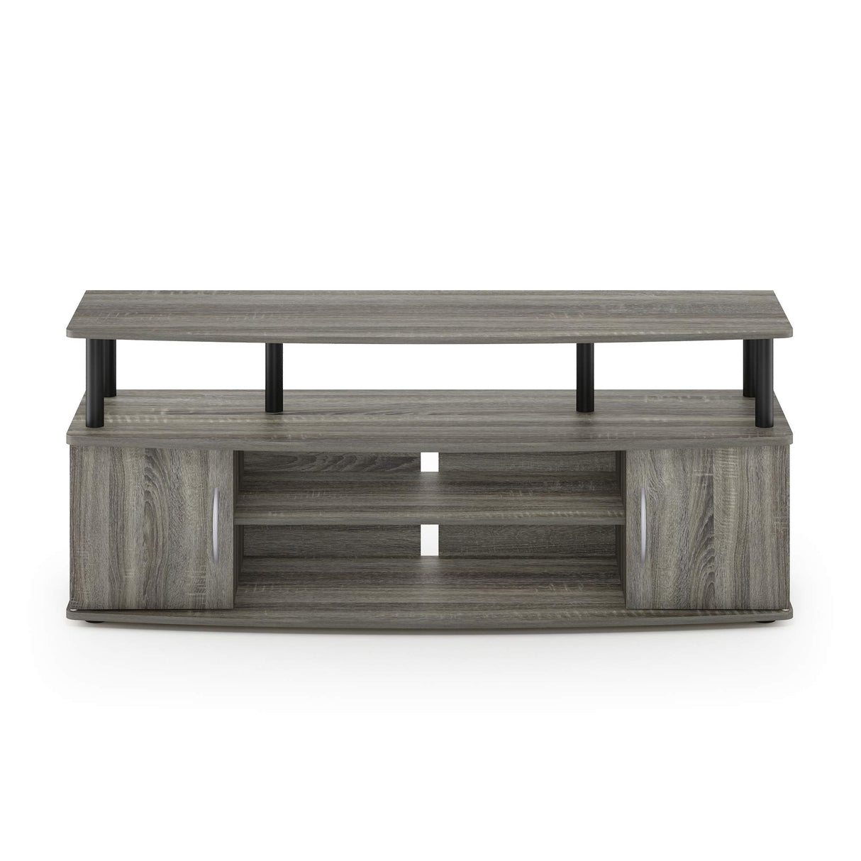 Furinno JAYA Large Entertainment Stand for TV Up to 55 Inch, French Oak Grey/Black Furinno