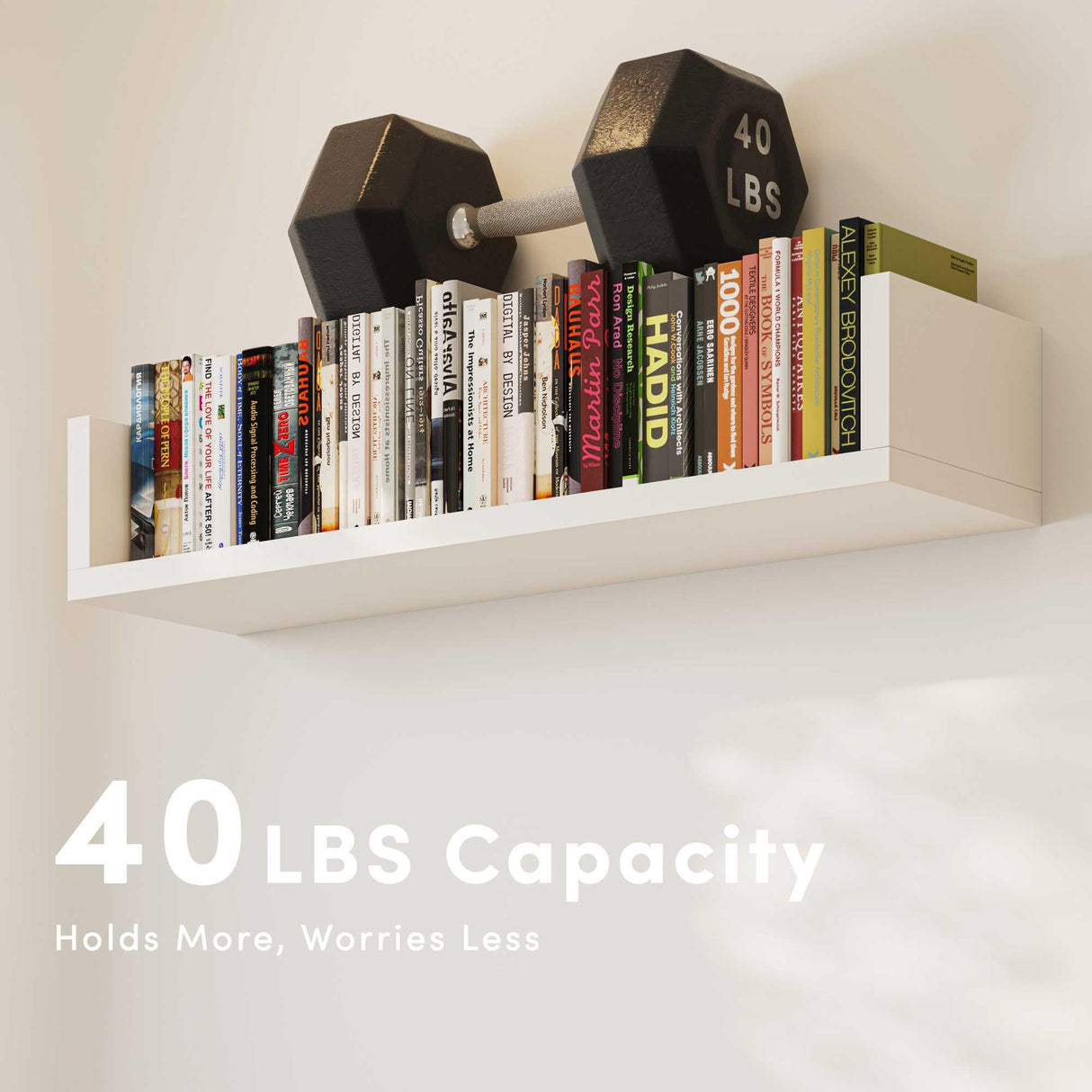 VMROF Wall Bookshelf, Set of 3, U Shaped Floating Bookshelf, Hanging Bookshelves for Wall, Wall Mounted Shelves for Living Room Bedroom Office (White, 17 Inches, 3) VMROF