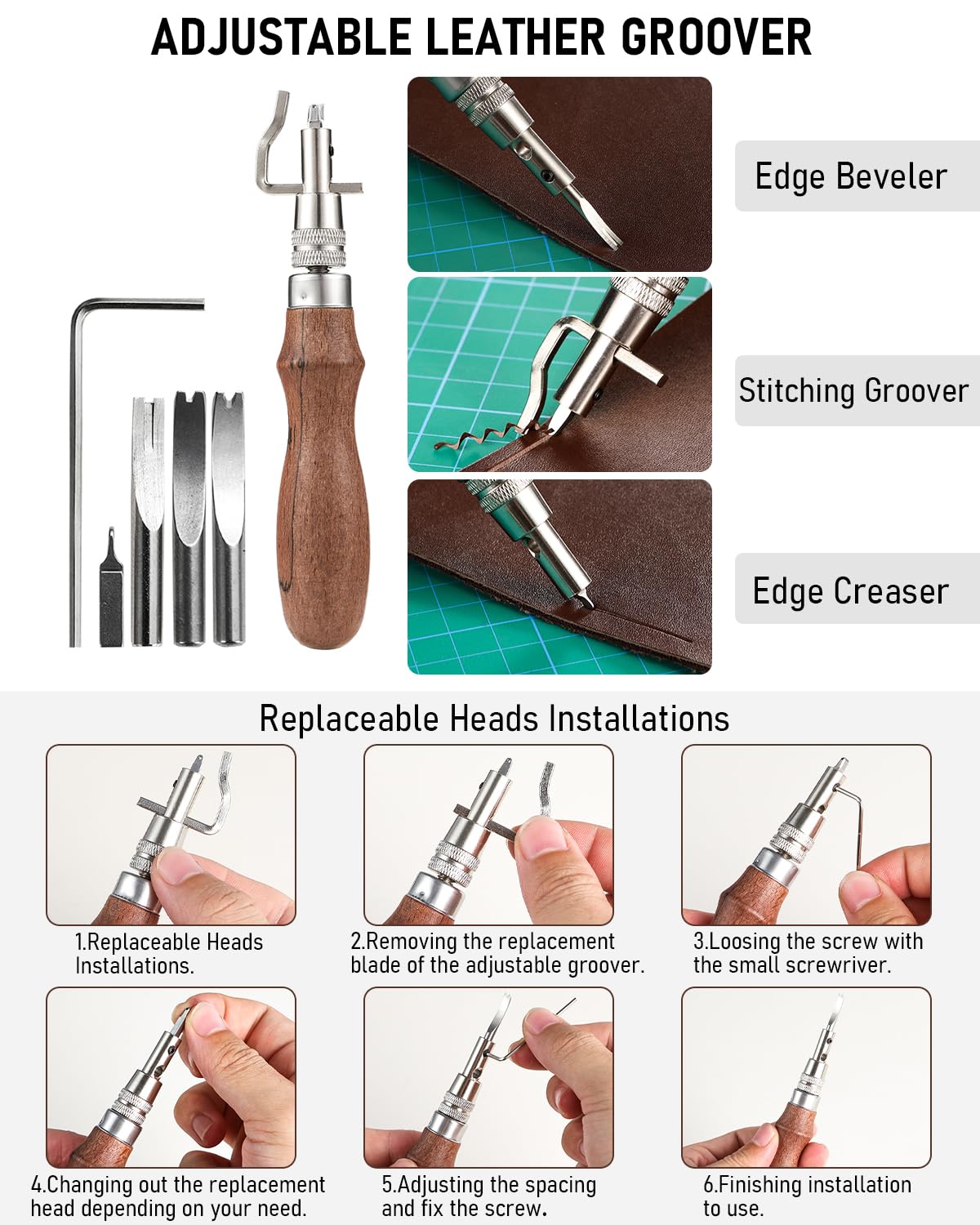 Nicpro 85PCS Leather Tooling Kit Leather Working Tools Kit with Custom Storage Bag, Adults Leather Making Craft Tools Beginner Kit for Stamping Sewing Carving Cutting Punching Leather Working Nicpro