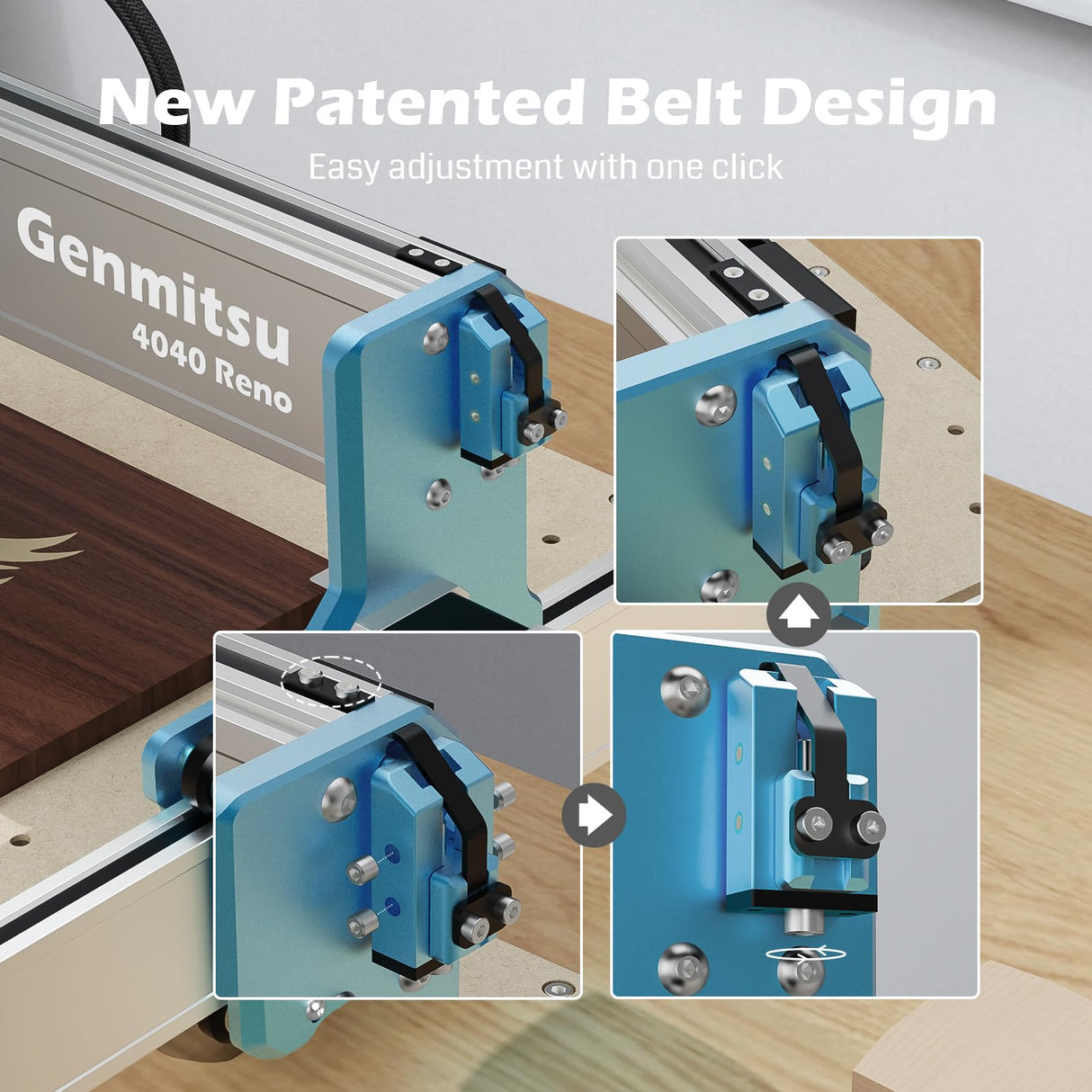 Genmitsu 4040 Reno CNC Router Milling Machine for Woodworking, Acrylic Cutting, Quieter Movement Wood Carving Cutter, Metal Engraver Working Area 15.75′′ x 15.75′′ x 3′′ Genmitsu