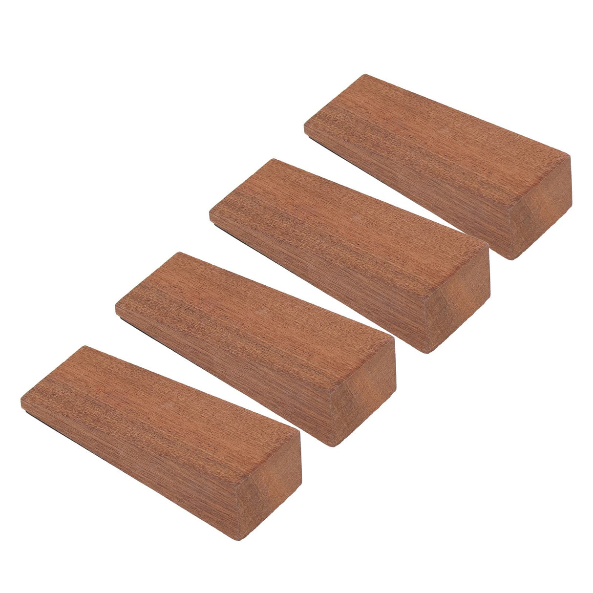 4 Pcs Wooden Door Stopper, Dark Brown Triangular Anti Slip Door Wedge Stopper for Bedroom Living Room Bathroom Hztyyier