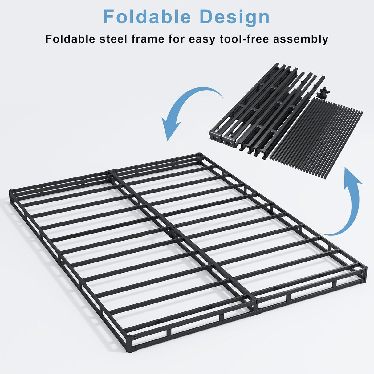 HOBINCHE Full Box Spring - 4 Inch High Profile Box Spring for Full Bed, Sturdy Metal Frame Mattress Foundation, Easy Assembly, Quiet & Noise-Free HOBINCHE