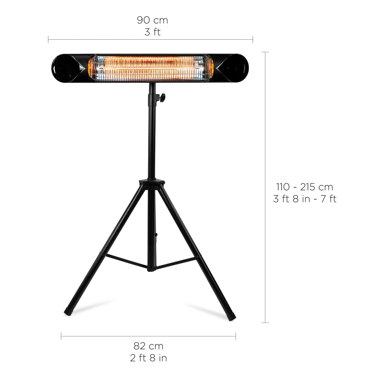 Briza Infrared Electric Patio Heater - Indoor/Outdoor Heater - Portable Wall/Garage Heater - 1500W - use with Stand - Mount to Ceiling/Wall) Briza