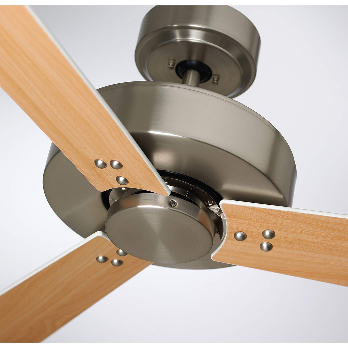 Luminance kathy ireland HOME Keane 52 Inch Ceiling Fan, Brushed Steel | Modern Design with 4-Speed Wall Control | 3 Reversible Wood Blades in Satin White and Maple,10.9x10.9x52,CF320WBS Luminance