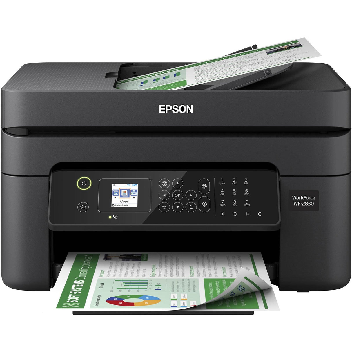 Epson Workforce WF-2930 Wireless All-in-One Printer with Scan, Copy, Fax, Auto Document Feeder, Automatic 2-Sided Printing and 1.4" Color Display Epson