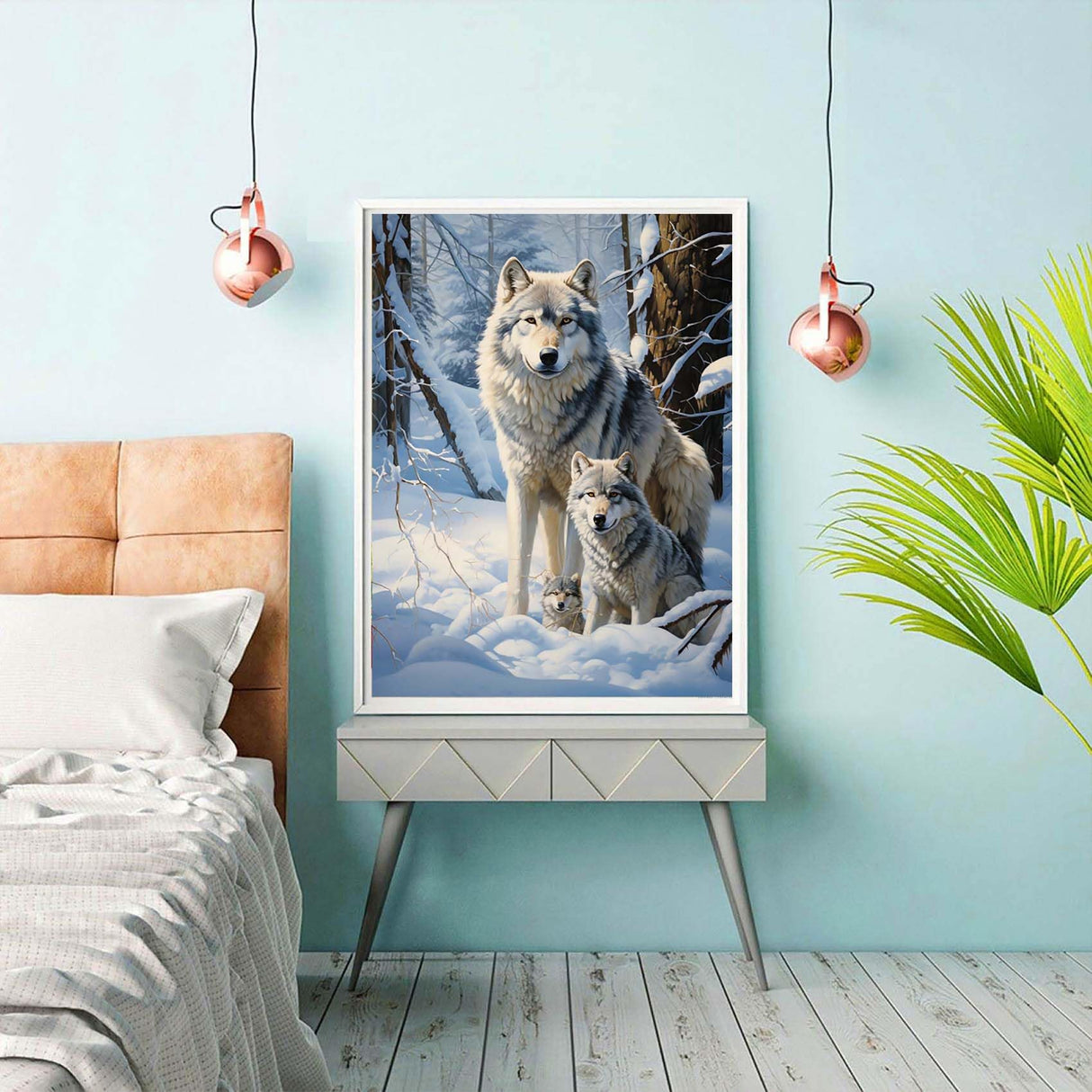 Reofrey DIY Diamond Art Painting Kits for Adults Wolf, Diamond Art Animal Full Drill Round Rhinestone Diamond Art Painting Accessories, Cross Stitch Embroidery Canvas for Crafts Home Decor 30x40cm X33 Reofrey