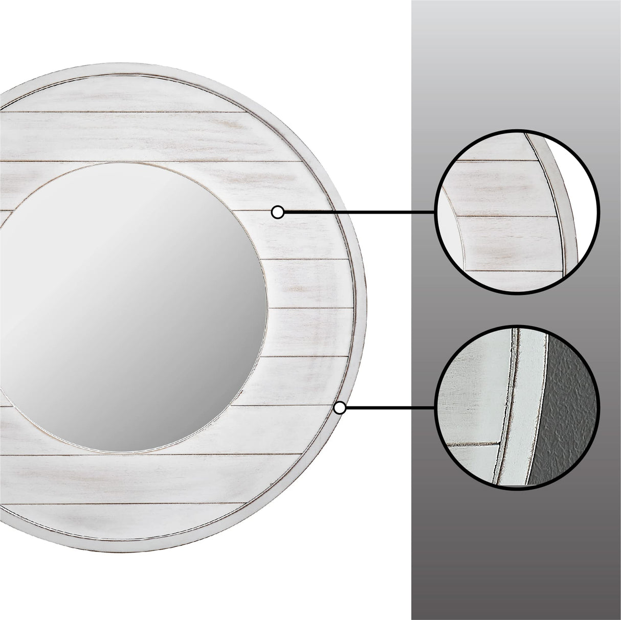 FirsTime & Co. Ellison Shiplap Accent Wall Mirror, 27", Aged White FirsTime & Co.
