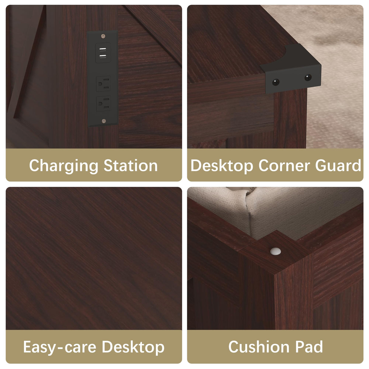 Furnivado 35'' Farmhouse Lift Top Coffee Table, Coffee Table with Storage and Large Hidden Storage, Square Coffee Table with Charging Station&USB Ports, Lift Coffee Tables for Living Room, Brown Furnivado