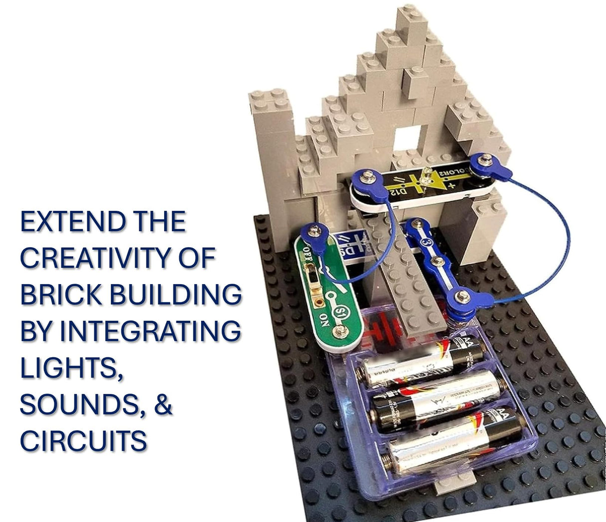 Snap Circuits BRIC: Structures | Brick & Electronics Exploration Kit | Over 20 Stem & Brick Projects | Full Color Project Manual | 20 Parts | 75 BRIC-2-Snap Adapters | 140+ BRICs Snap Circuits