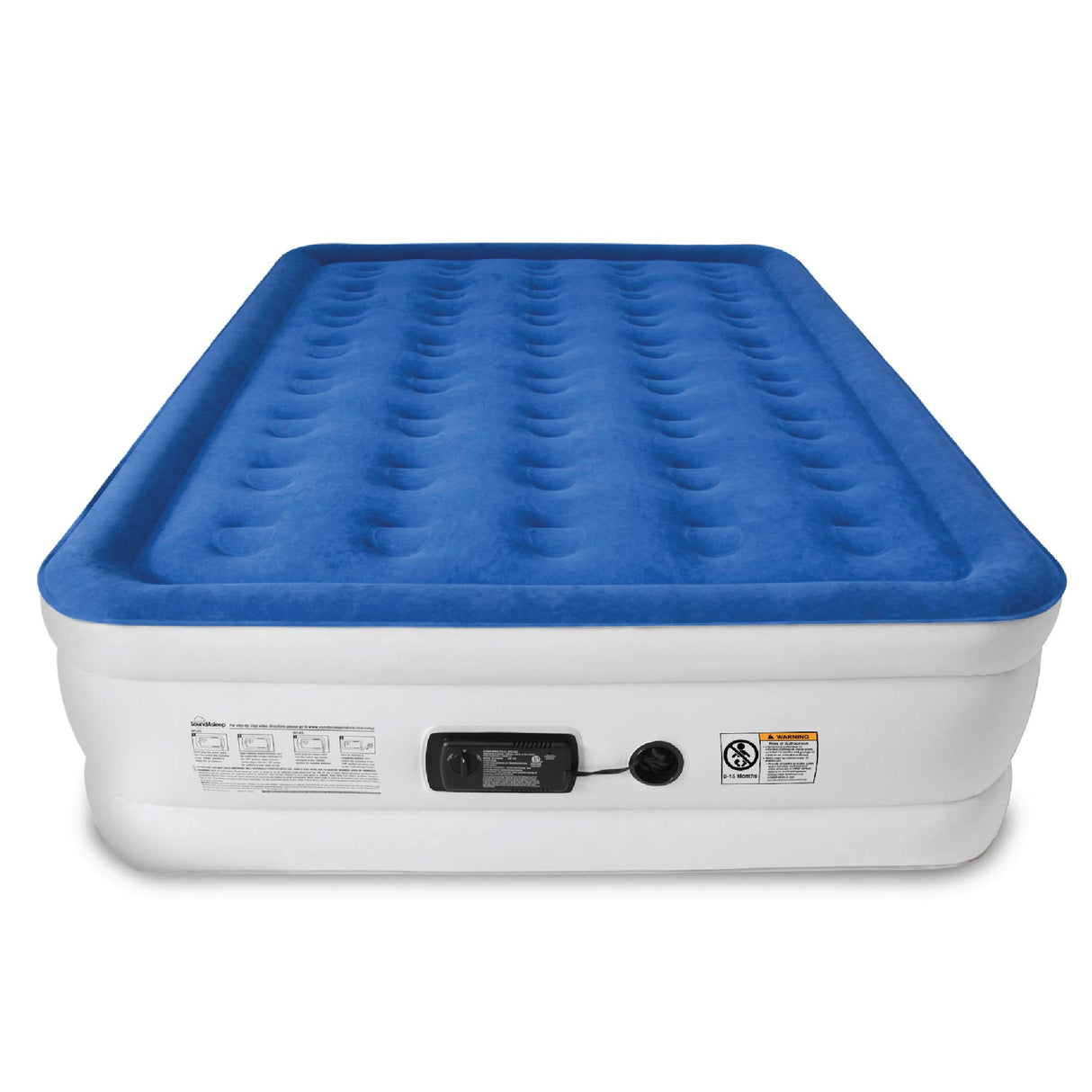 SoundAsleep Dream Series Luxury Air Mattress with ComfortCoil Technology & Built-in High Capacity Pump for Home & Camping- Double Height, Adjustable, Inflatable Blow Up, Portable - Queen Size SoundAsleep Products