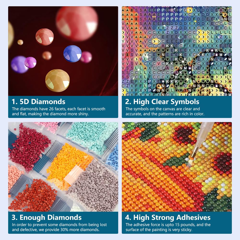 FHBUBPUP Starry Sky Diamond Painting Kits for Adults, Starry Night Scenery Diamond Art Kits for Beginners, 5D DIY Full Drill Round Gem Art, Paint with Diamond Beads Craft Home Wall Decor 12x12 inch FHBUBPUP