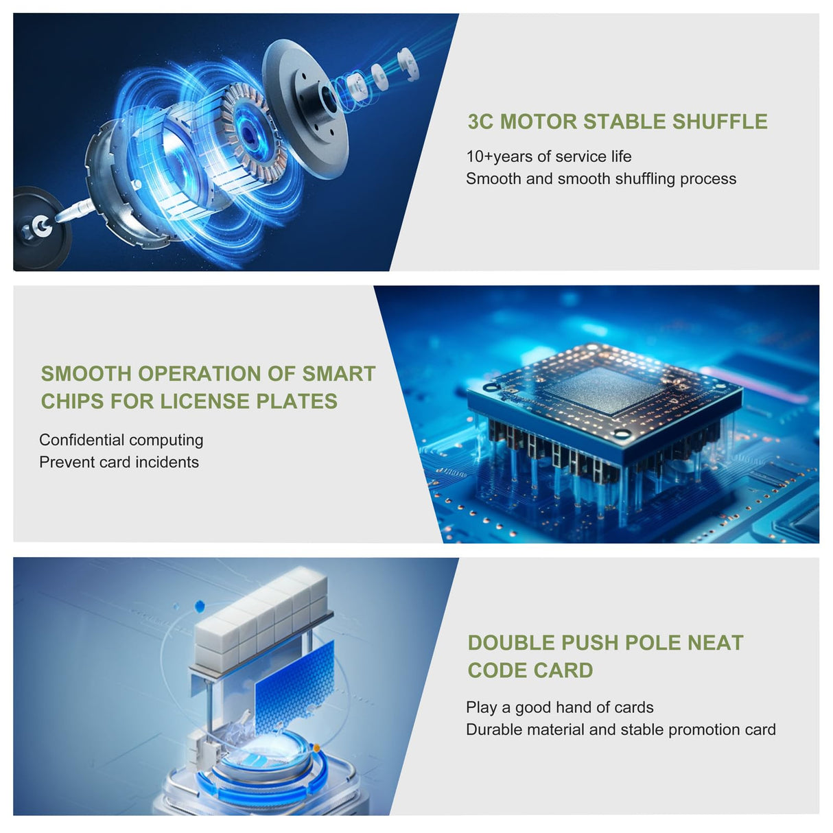 KIMOHOME Automatic Mahjong Table Foldable 44mm Tiles with Wheel with 2 Sets of Numbered Tiles (Blue & Green) Suitable for 152 Tiles Chinese, Filipino and American Style Mah Jong KIMOHOME