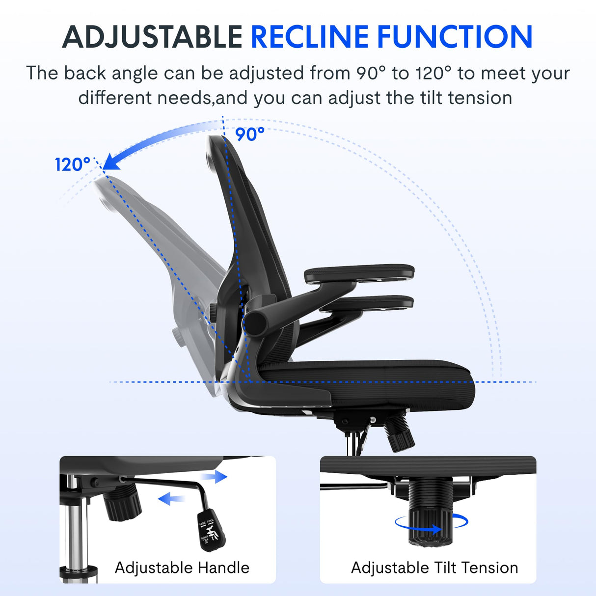 FLEXISPOT Drafting Chair Tall Office Chair with 2D Lumbar,3D Flip-up Armrest,Standing Desk Chair with Breathable Mesh & Adjustable Foot Ring BIFMA Certified for Home Office,Drawing,Guitar(Black) FLEXISPOT