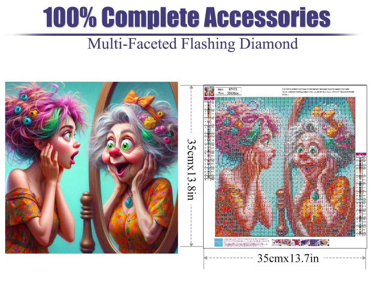 uuxsretaio Family Diamond Painting Kits for Adults, 5D Diamond Art Kits for Beginner, Easy Abstract Diamond Painting for Adults, DIY Full Round Drill Paint with Diamonds for Home Wall Decor 14X14 Inch uuxsretaio