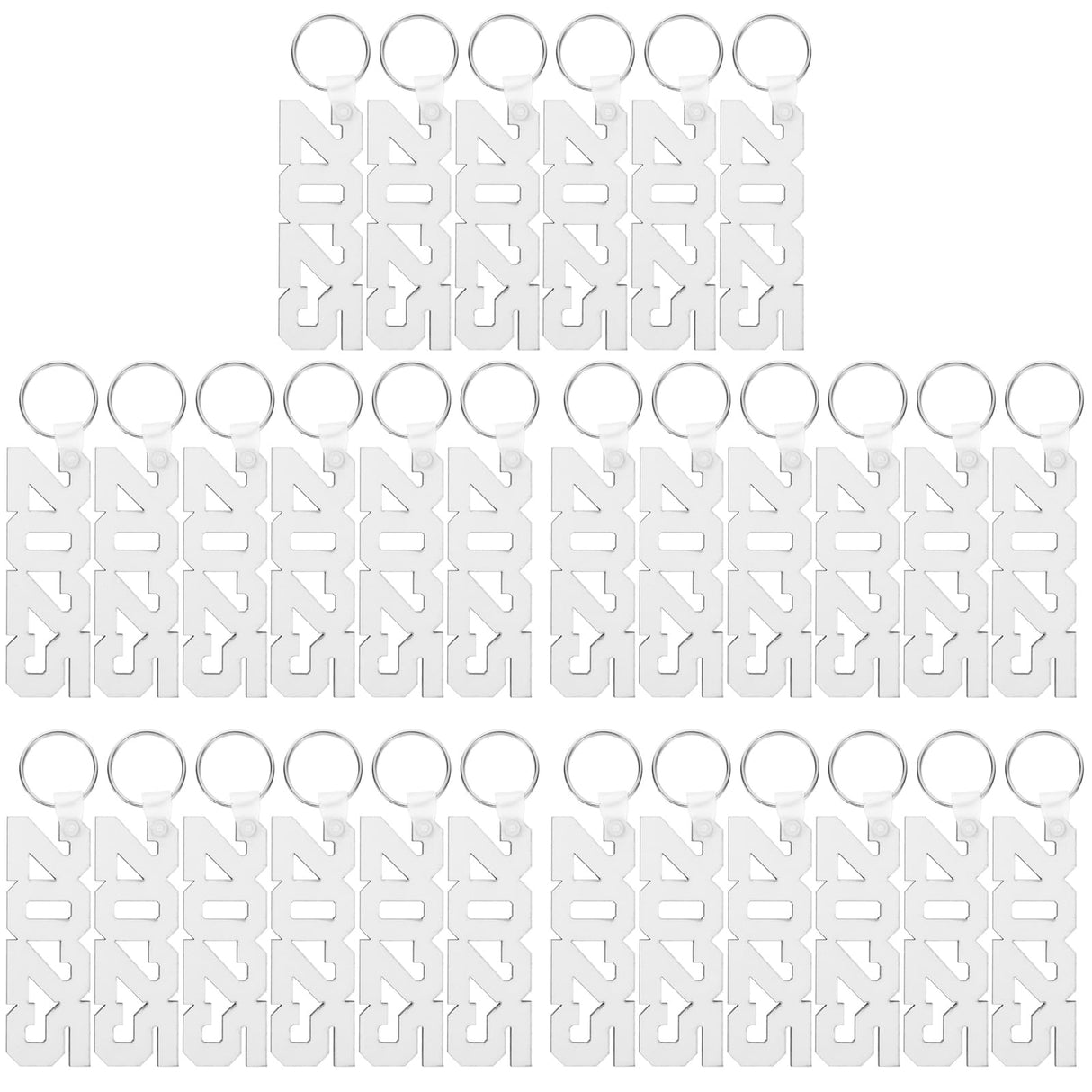 LUOZZY 30 PCS 2025 Sublimation Keychain Blanks for DIY Crafts Heat Transfer Sublimation 2025 Keychain Customized Key Ring for 2025 New Year Graduation LUOZZY
