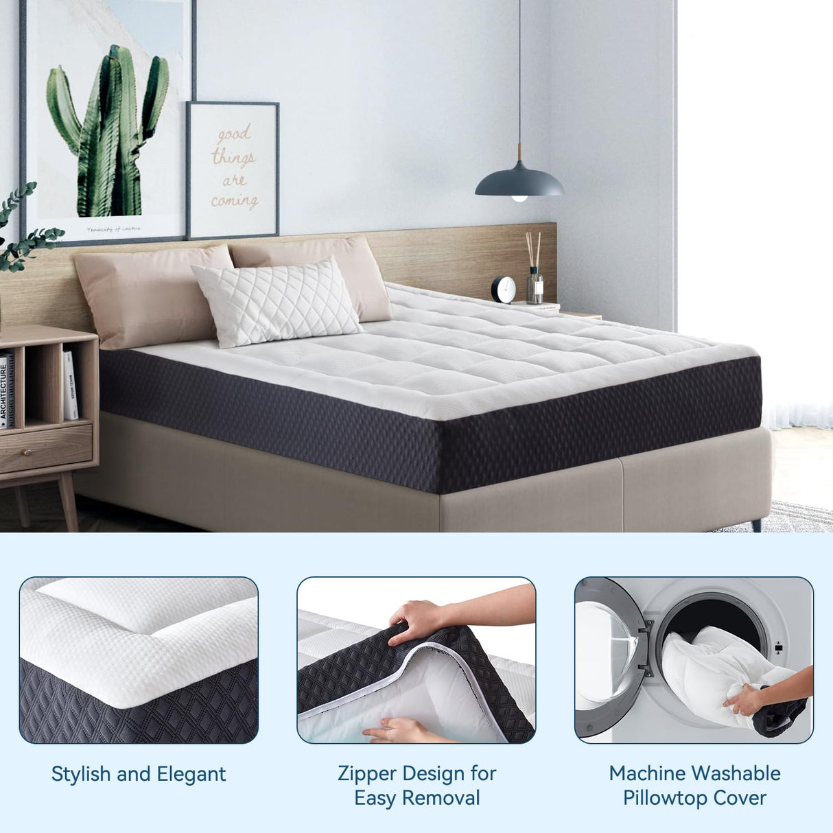 ONENICE 12 Inch Full Mattress in a Box, Breathable Gel-Memory Foam Plus Pillowtop Mattress for Pressure Relief, CertiPUR-US Certified Bed in a Box, Fiberglass-Free ONENICE