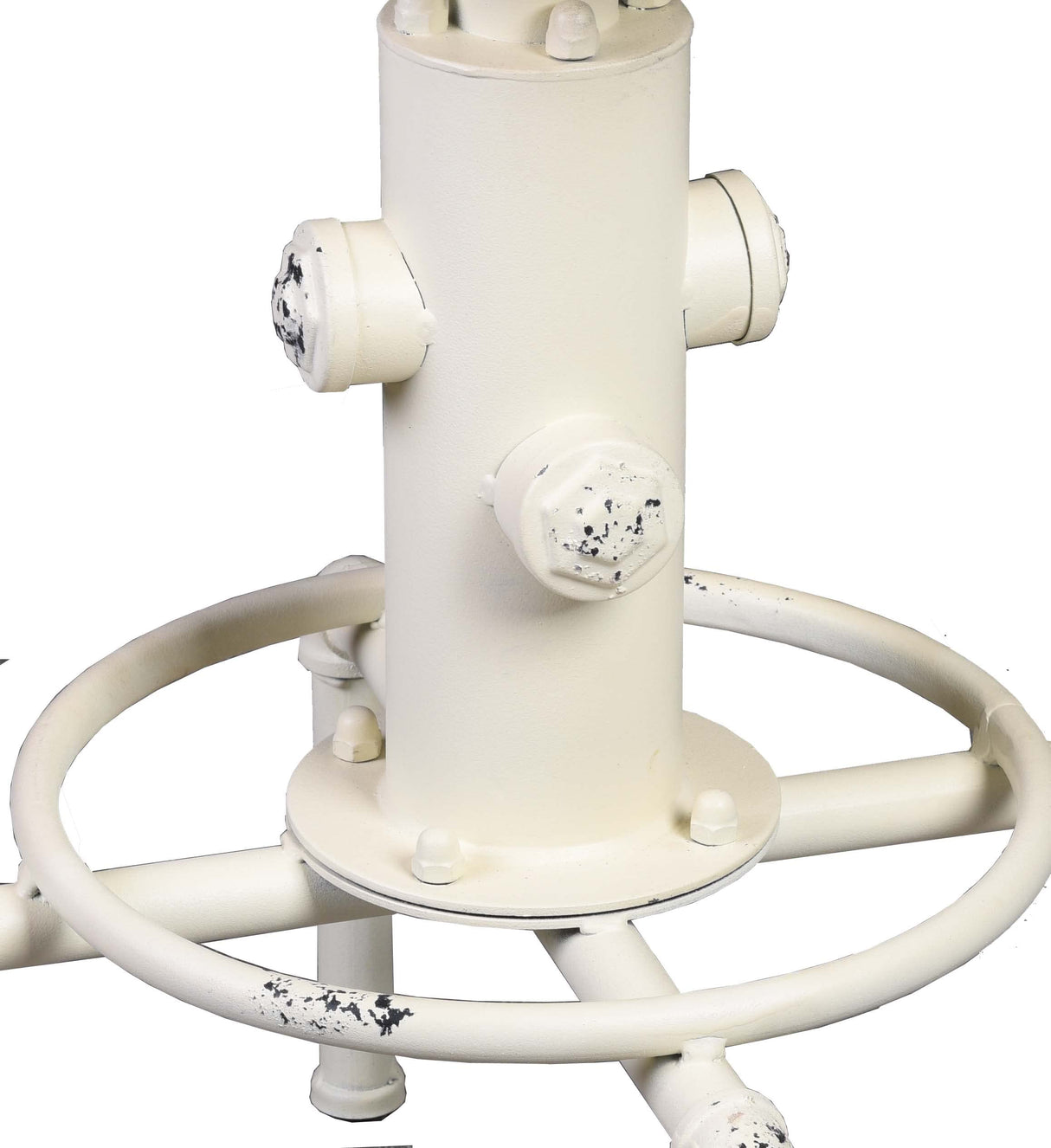 Topower Aged Antique Vintage Industrial Barstool Solid Wood Water Pipe Fire Hydrant Design Cafe Coffee Industrial Bar Stool Set of 2 Antique White Topower