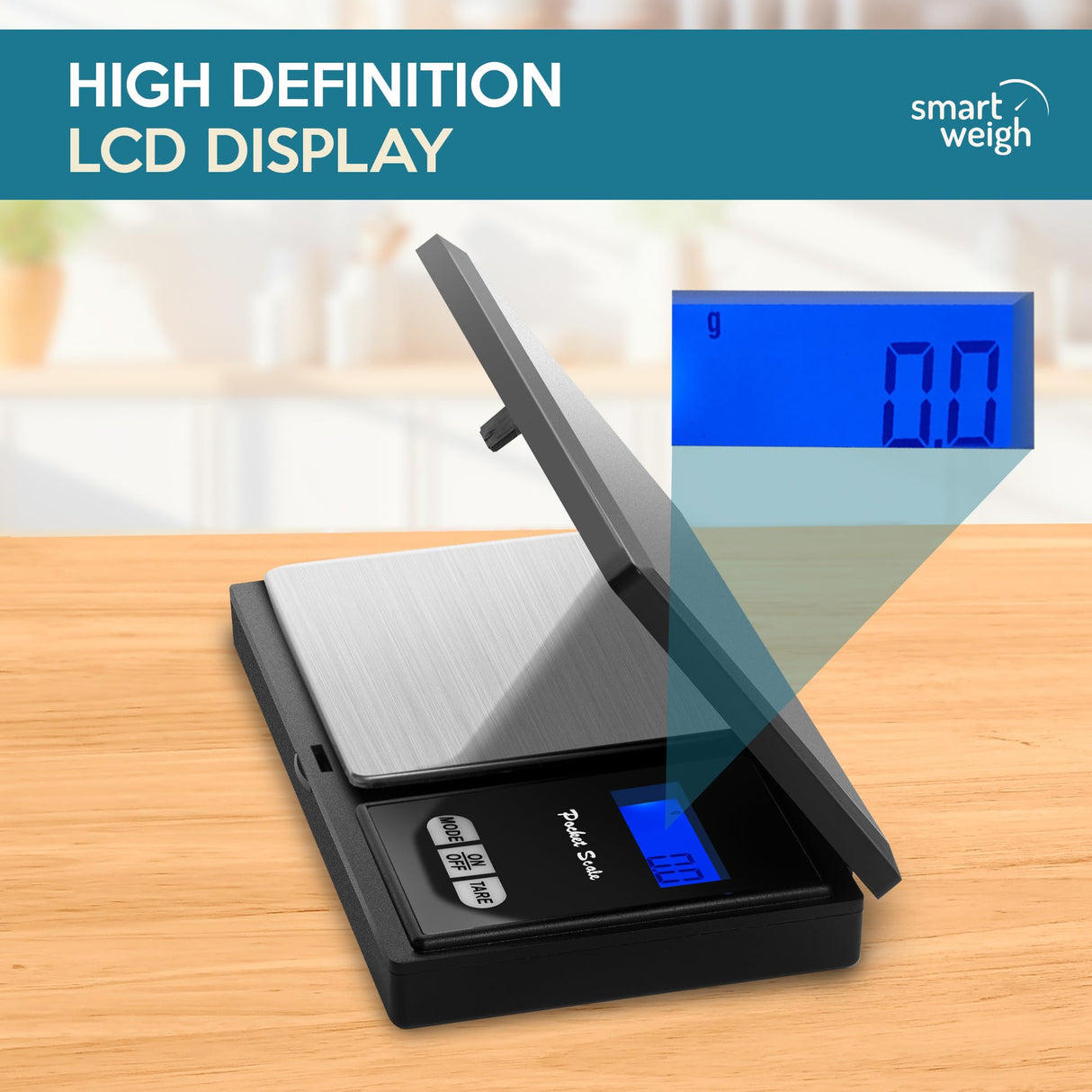 Smart Weigh Digital Pocket Gram Scale, 200g x 0.01g, Jewelry, Food, Medicine Scale, Battery Included Smart Weigh