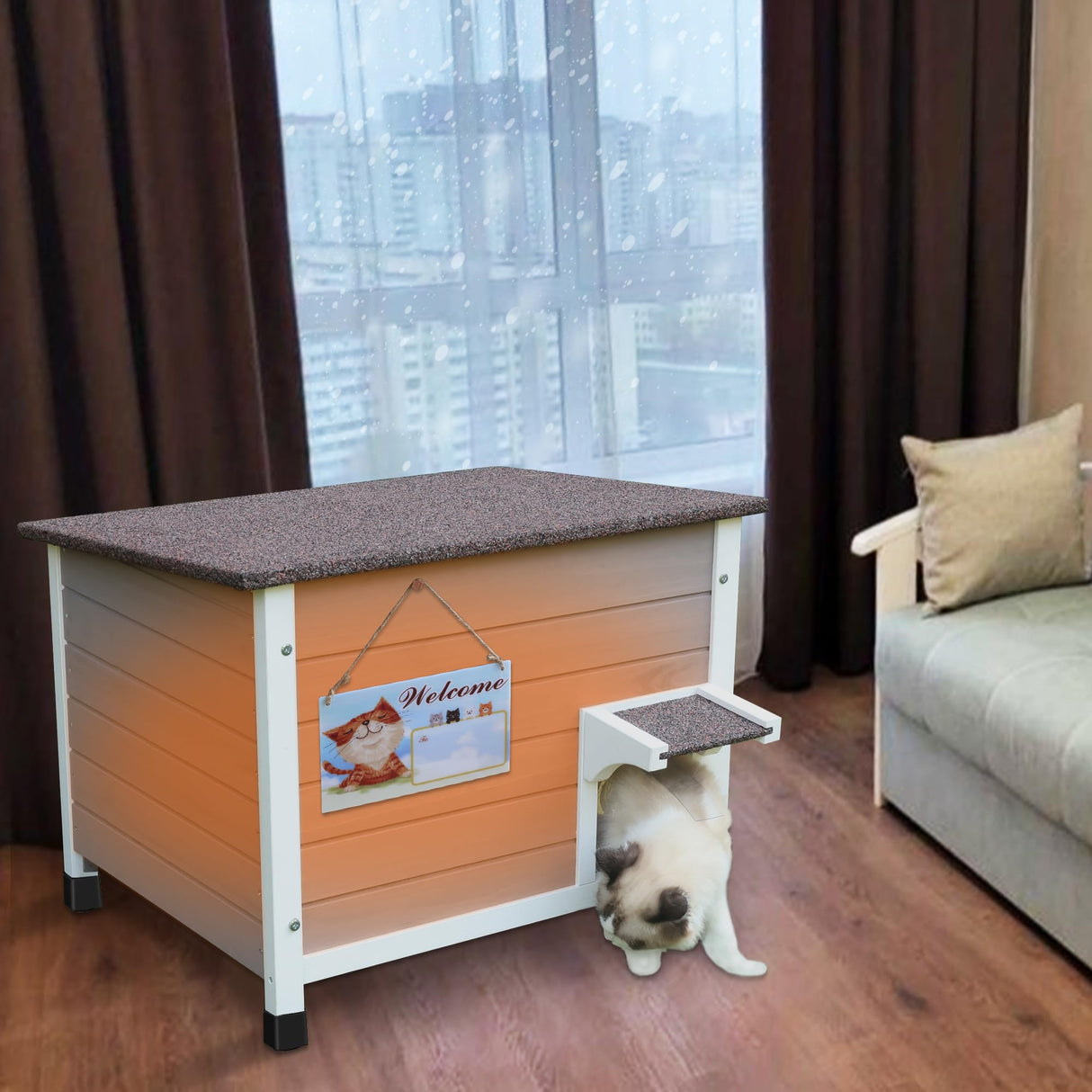 Rockever Outdoor Cat House, 100% Insulated Outdoor Cat Houses for Winter Outdoor Cat Houses for Feral Cats Weatherproof All-Round Foam Design Rockever