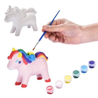Neliblu Amazaque Paint Your Own Unicorn Kit - Pony Painting Kit Craft Set for Kids - Unicorn Painting Kit for Girls - Non-Toxic, Water-Based Paints Art DIY Set - Birthday, Party, School Craft