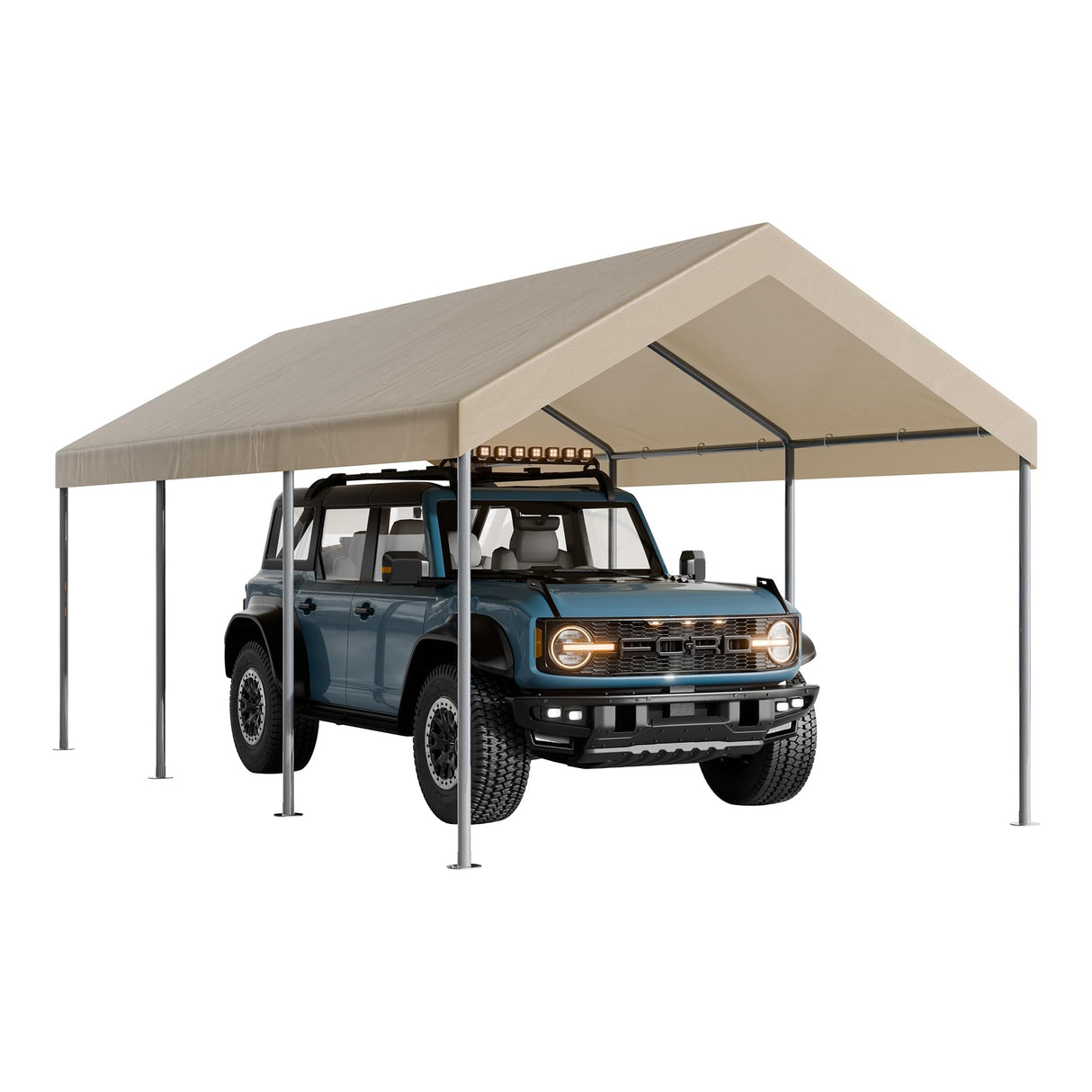 Nuturelly 10x20 FT Carport Heavy Duty Portable Garage, Upgraded Car Canopy Shelter Patry Tent with Steel Frame for SUV, Car, Truck and Tractors Nuturelly