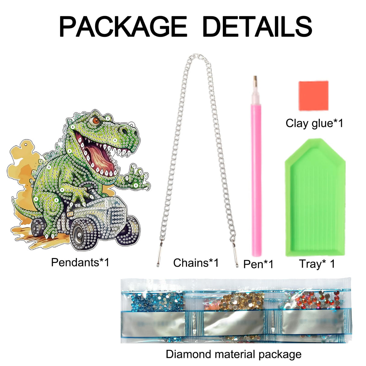 AiYuanzsh Diamond Painting Hanging Pendant Kit - Dinosaur Driving Car 5D Diamond Painting Kits for Adults - Crystal Rhinestones Diamond Art Pendant for Door Wall Window Home Xmas Halloween Decor AiYuanzsh