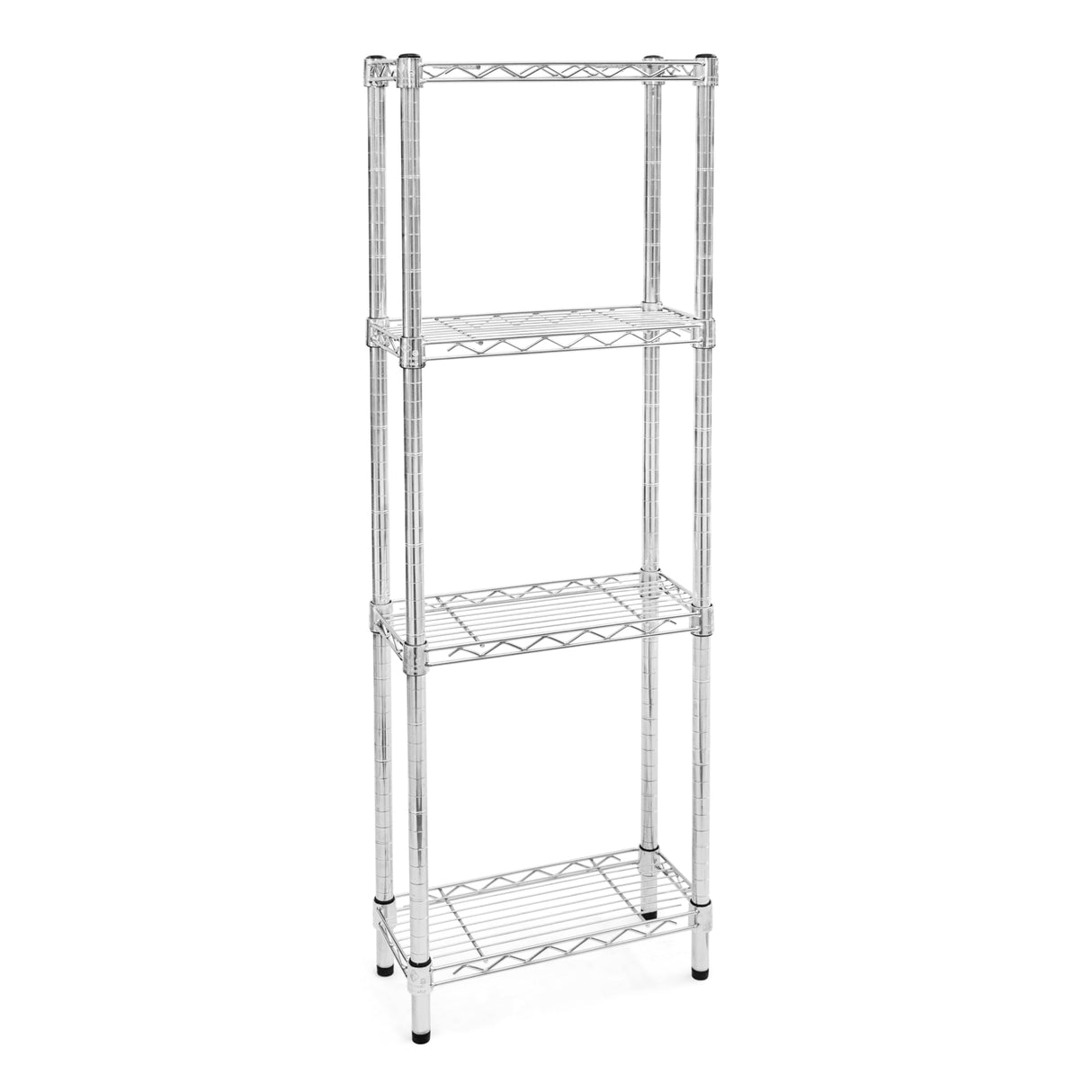 Shelving Inc. 8" d x 18" w x 54" h Chrome Wire Shelving with 4 Tier Shelves, Weight Capacity 800lbs Per Shelf SI