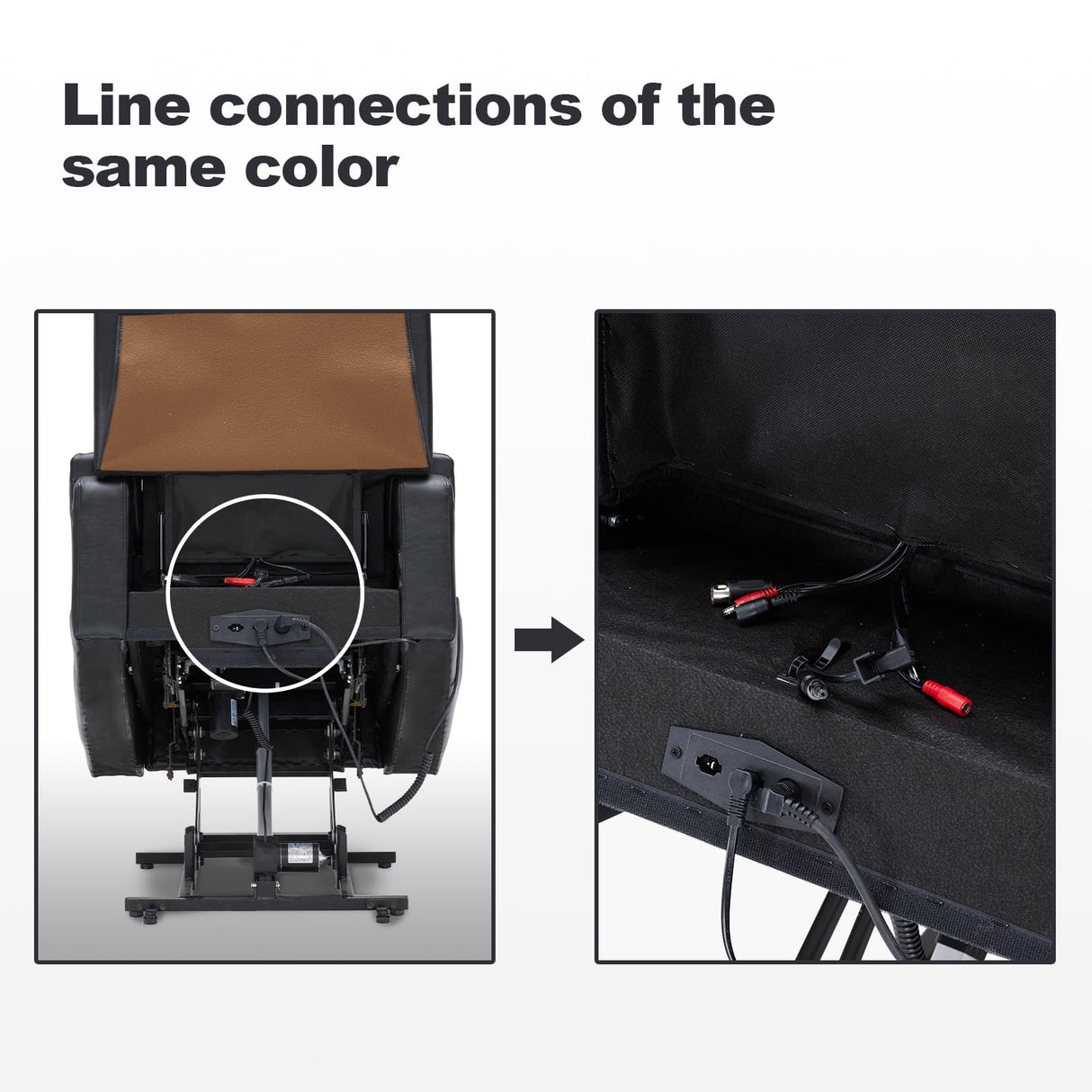 Eiayeebil Triple Motor Power Lift Recliner Chair with Adjustable Lumbar Support, Lay Flat Recliner for Elderly, Breathable Black Lift Chair Leather Recliner, Massage & Heating, USB Ports, Cup Holders Eiayeebil