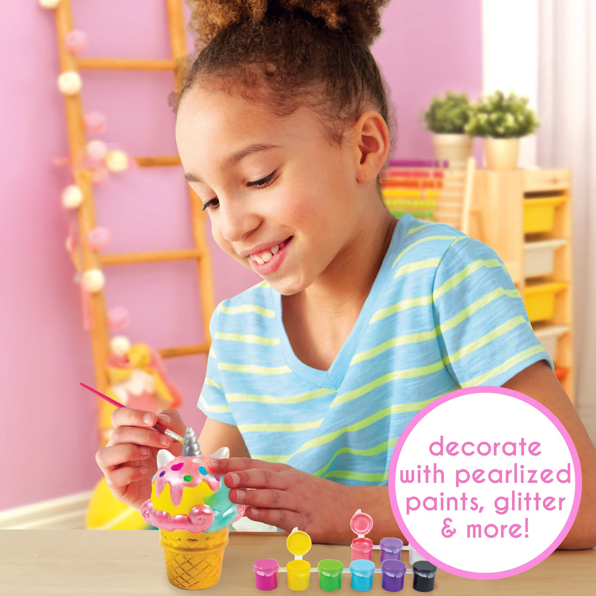 Just My Style Paint Your Own Scented Unicorn Figurines – Paint Your Own Waterless Ceramic Diffuser – Paintable Scented Unicorn Figurines – Customize with Pearlized Paints, Glitter & Sweet Scents Just My Style