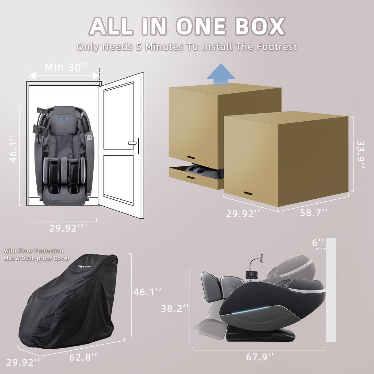 MYTHIA 2026 A303C Massage Chair, Full Body Zero Gravity Recliner with SL Track, Body Scan, 12 Auto Modes, Lumbar Heat, Bluetooth App, Wireless Charge, and Foot Rollers for Home and Office (Black) MYTHIA