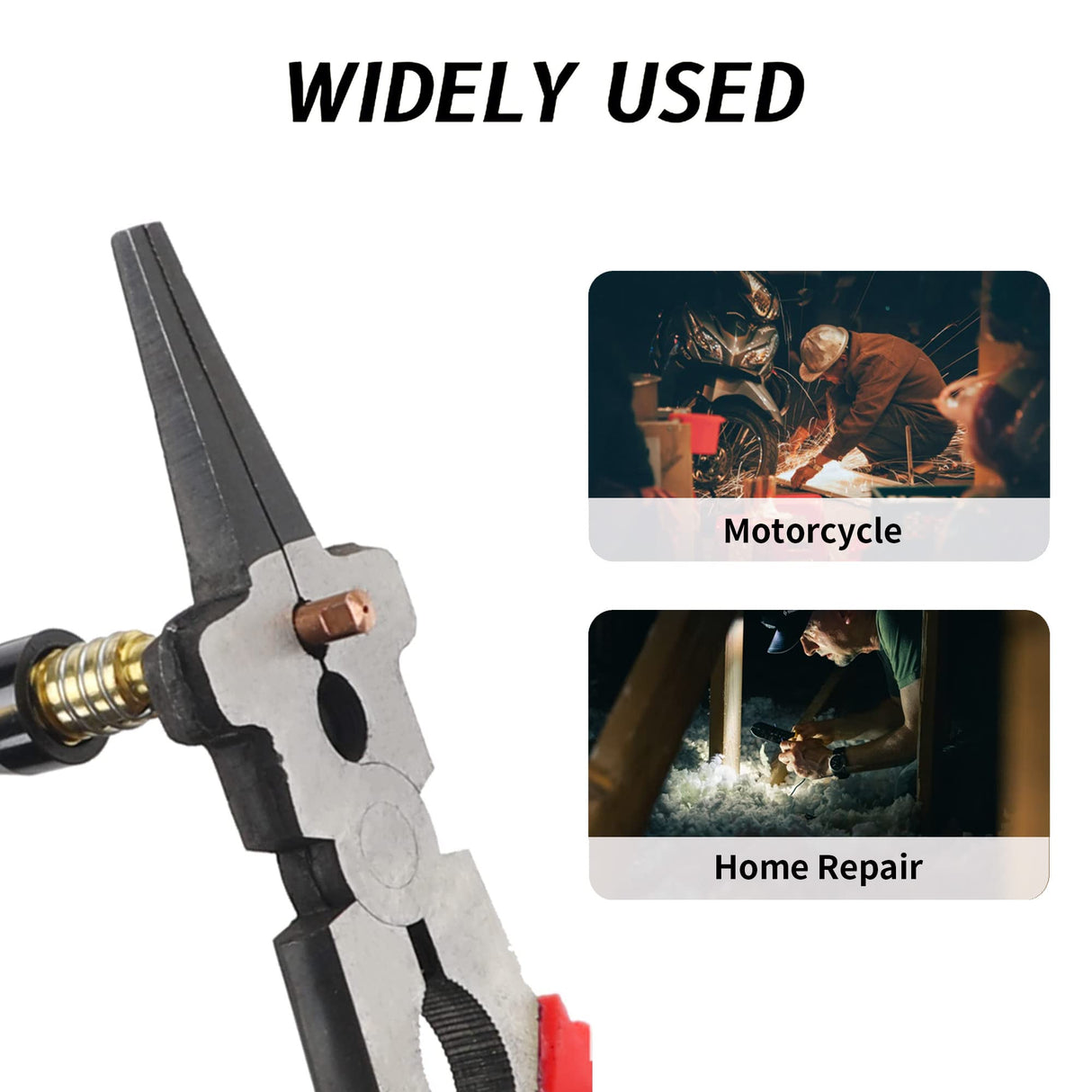 8" Welding Pliers, Multifunction Carbon Steel MIG Welding Pliers with Insulated Handle, Long Nose Pliers Wire Cutting Pliers Goldland-WELD PROTECT