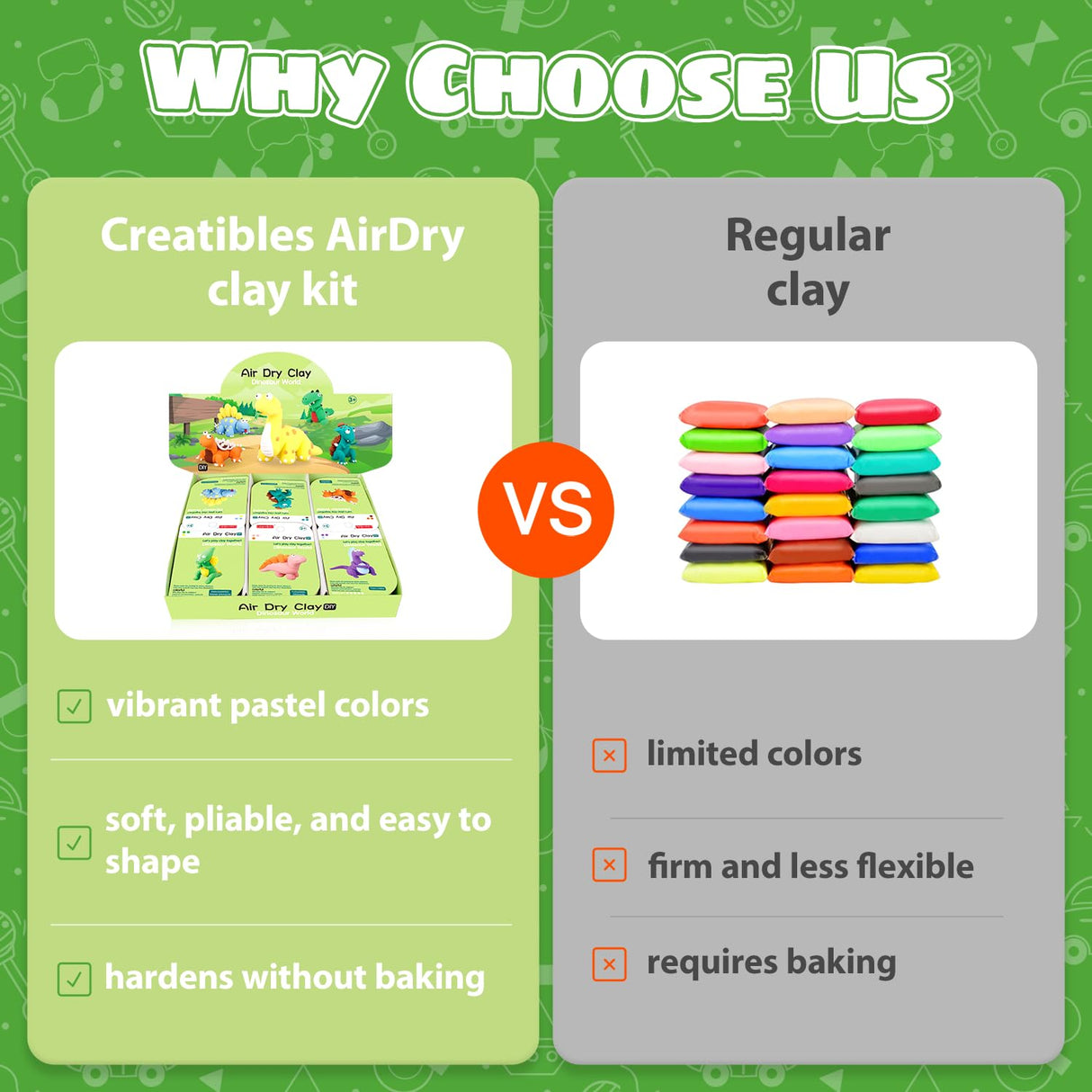 Air Dry Clay Kits: 9 DIY Creature Crafts for Kids 3+ | Child-Safe Modeling with Guides | Creative Gift for Birthdays & Holidays (Dinosaur Clay Kit) LITTCO