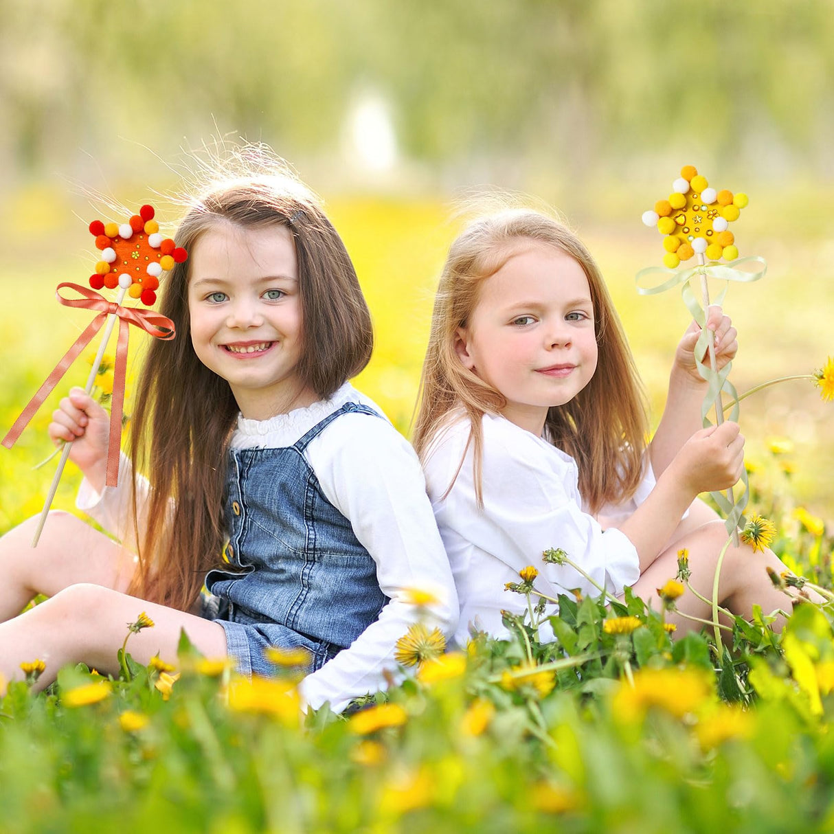 JarThenaAMCS 20 Pcs Princess Fairy Wands Kit Make Your Own Magic Wand Unfinished Wooden Fairy Wands with Ribbons Gem Stickers Felt Ball Paint Brush DIY Art Crafts for Birthday Party Supplies JarThenaAMCS