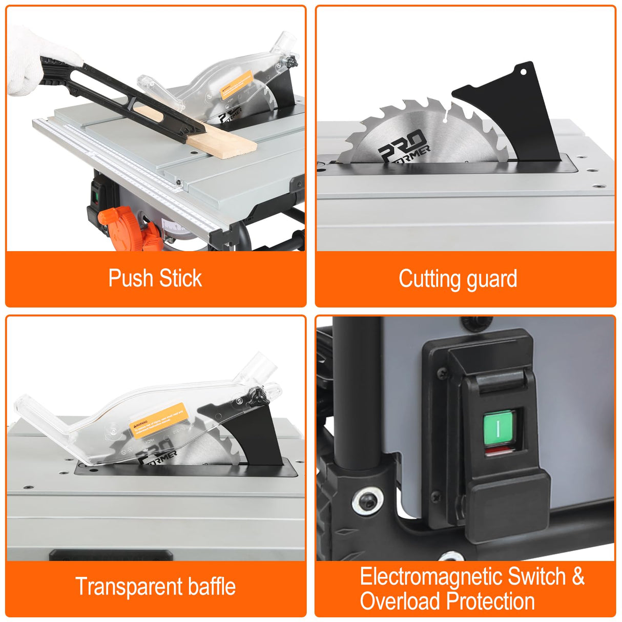 Table Saw for Jobsite, Prostormer 8-Inch Portable Tablesaw 25-Inch Rip Capacity,11-Amp Compact Benchtop Saw with Sliding Miter Gauge for Woodworking & DIY Prostormer