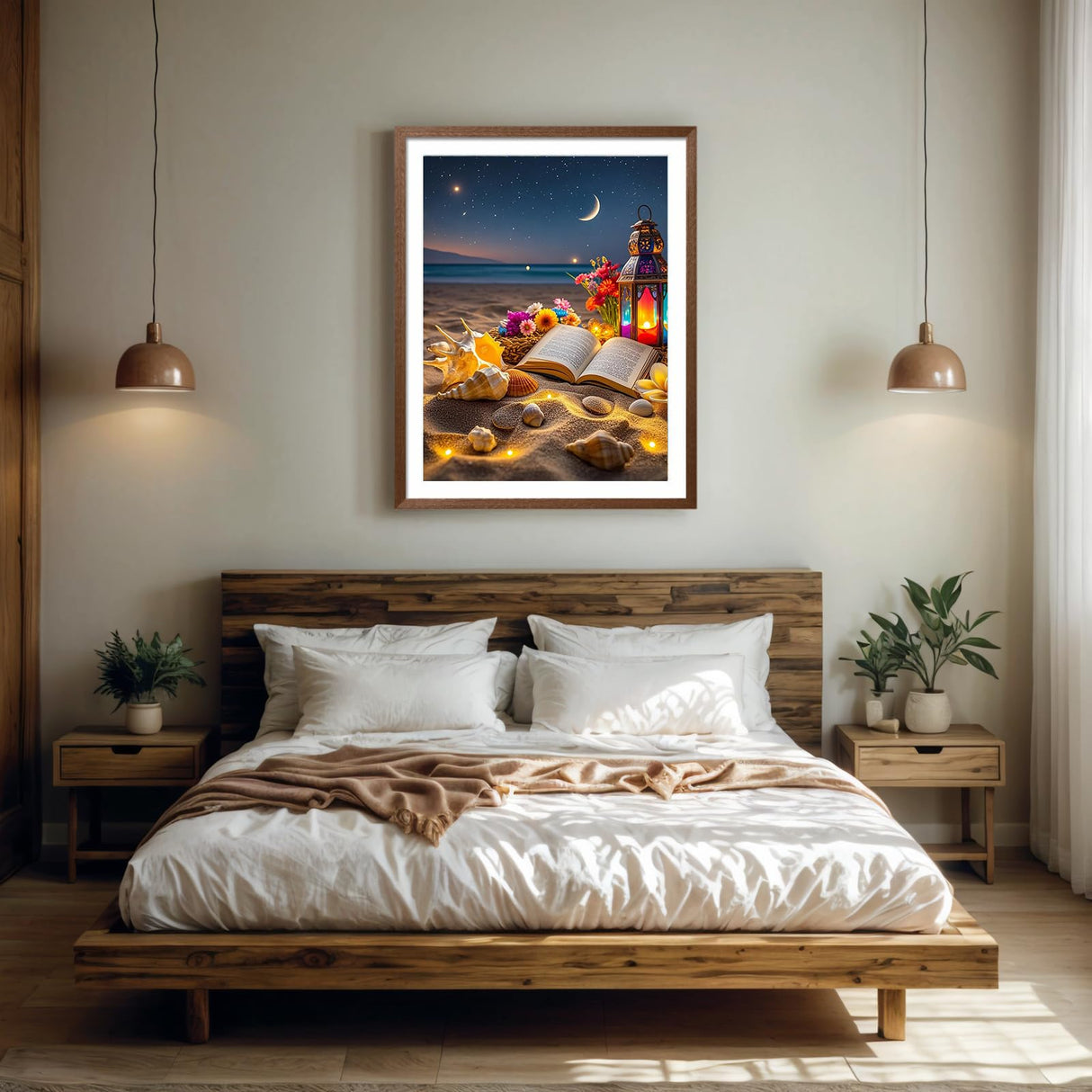 Beach Diamond Art Kits Seaside Night 5D Diamond Painting for Adult Beginners Sea Shell DIY Diamond Art Moon Book Flowers Paint with Round Diamonds for Relaxation Home Wall Decor Crafts Gift 12x16 Inch PINFFSHU