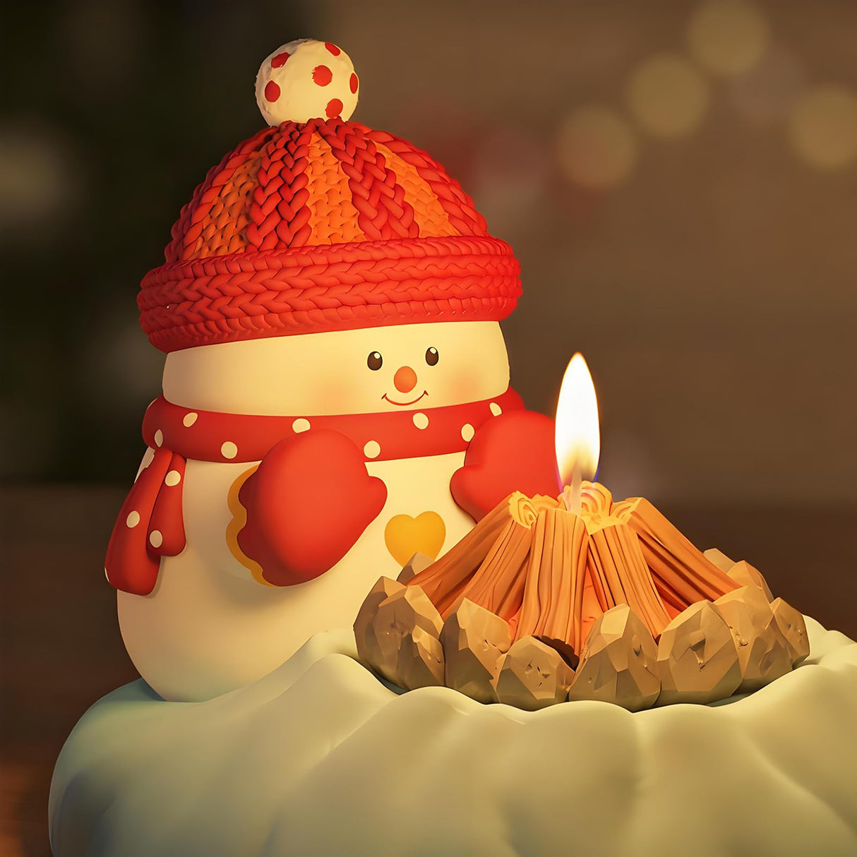 Cute Snowman with Fire Candle Silicone Molds, Christmas Ornament Molds for Epoxy Resin Candle Soap Wax, 3D Winter Holiday Chocolate Fondant Cake Decor Mold, Jewelry Pendant Keychain Art Craft Mold Wehous