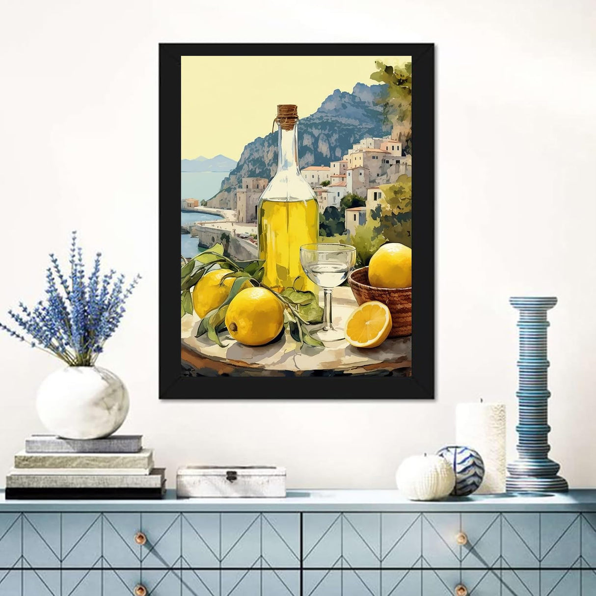GemZono Diamond Art Kits for Adults Italian Limoncello 5D Diamond Painting Kits for Adults DIY Full Round Drill Carton Diamond Art Pictures for Home Wall Decoration(12x16 inch) GemZono